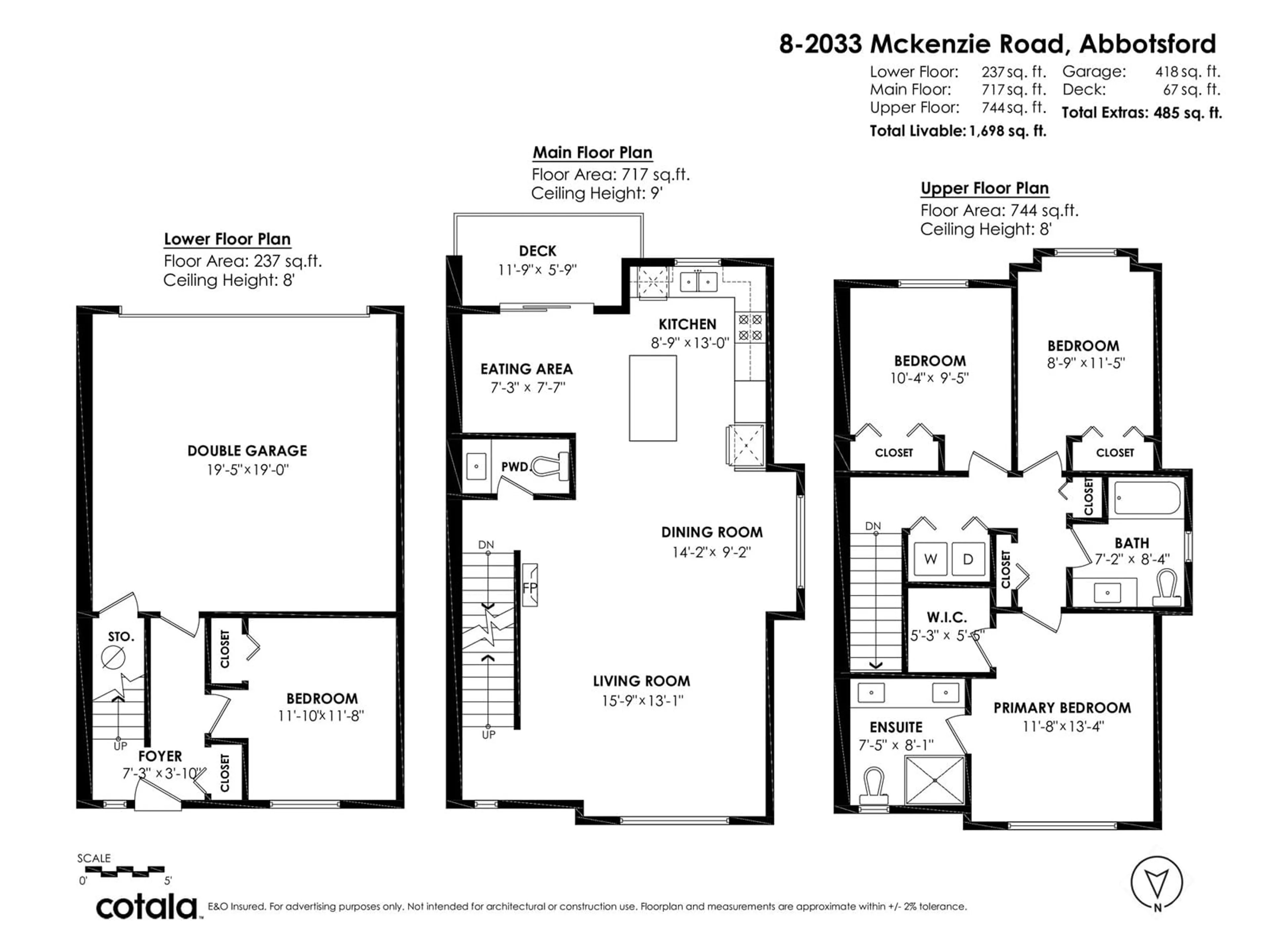 Floor plan for 8 - 2033 MCKENZIE, Abbotsford British Columbia V2S0M2