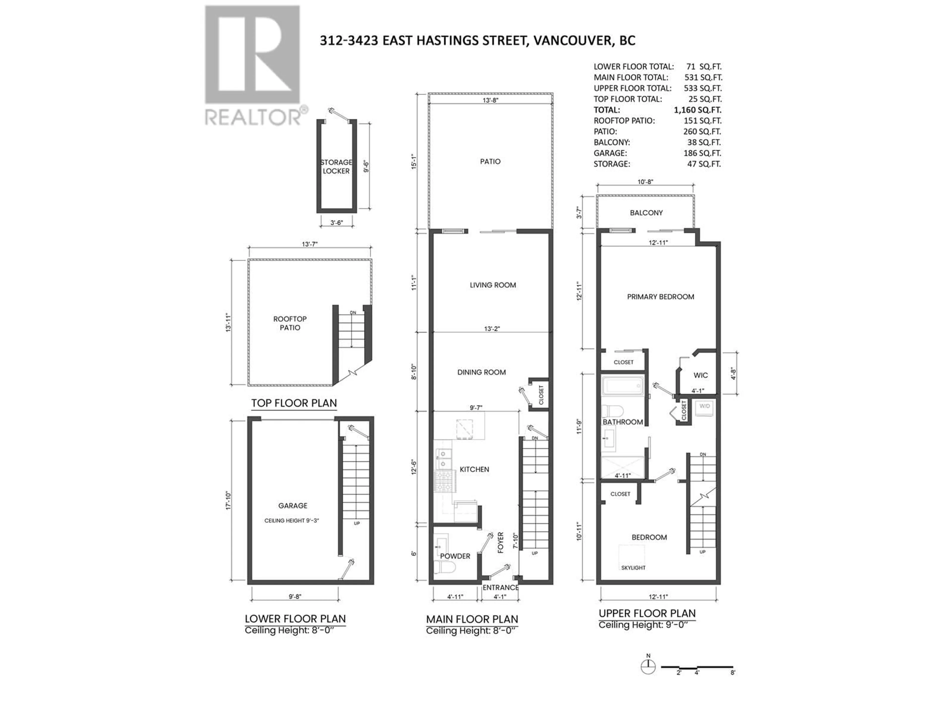 Floor plan for 312 - 3423 HASTINGS STREET, Vancouver British Columbia V5K2A5