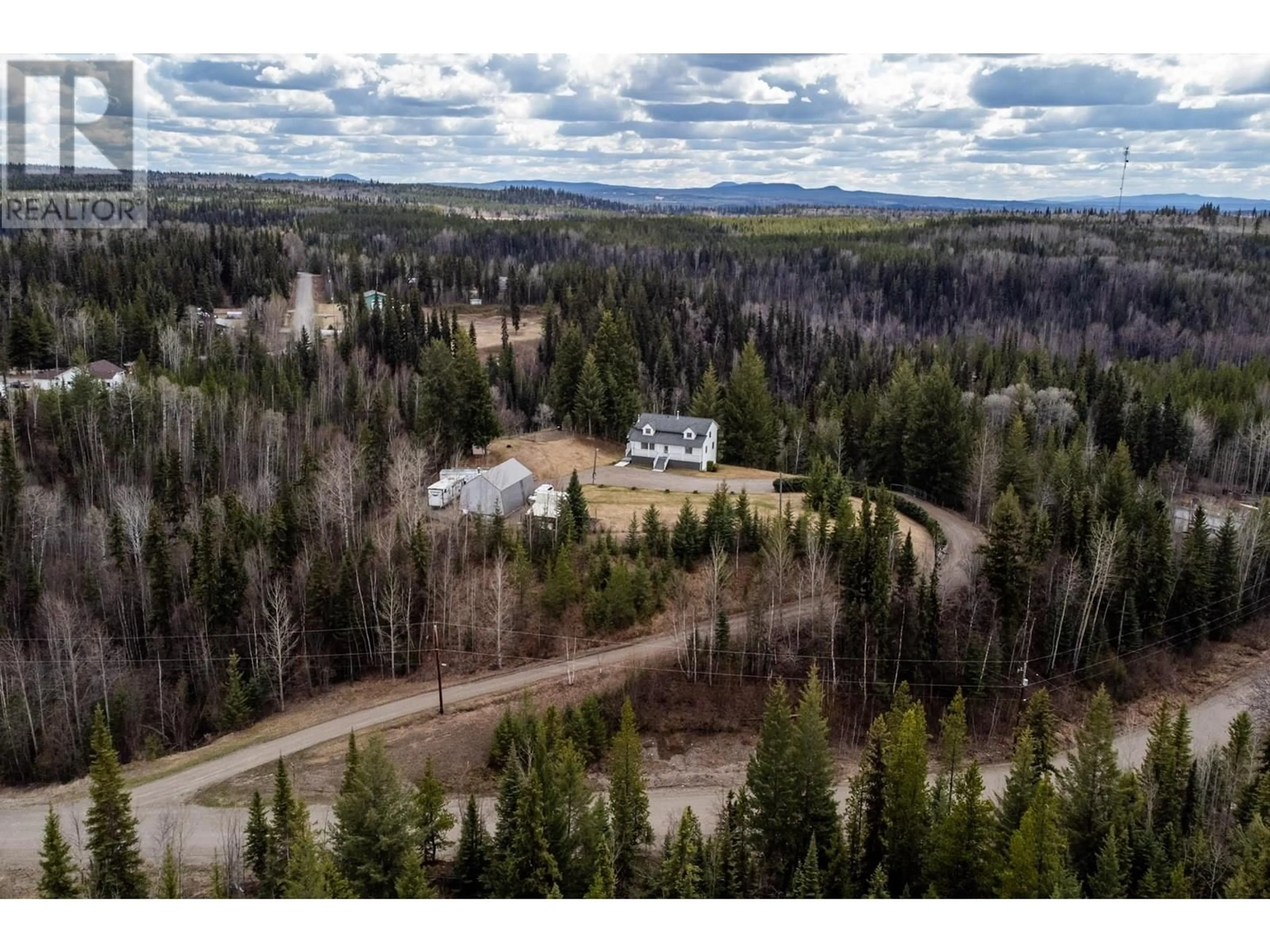 A pic from outside/outdoor area/front of a property/back of a property/a pic from drone, forest/trees view for 14195 WESTBE ROAD, Prince George British Columbia V2N5C2