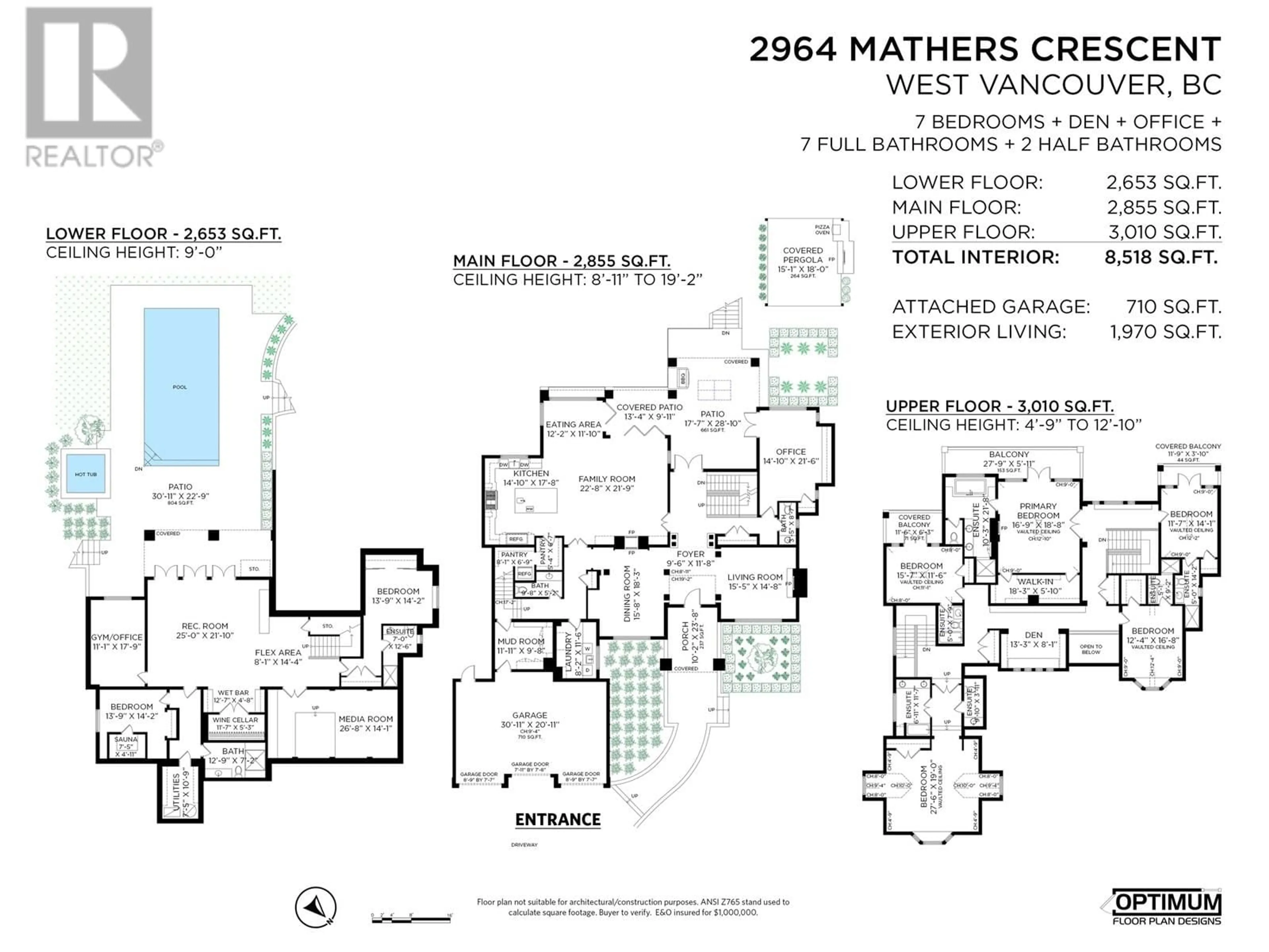Floor plan for 2964 MATHERS CRESCENT, West Vancouver British Columbia V7V2L3