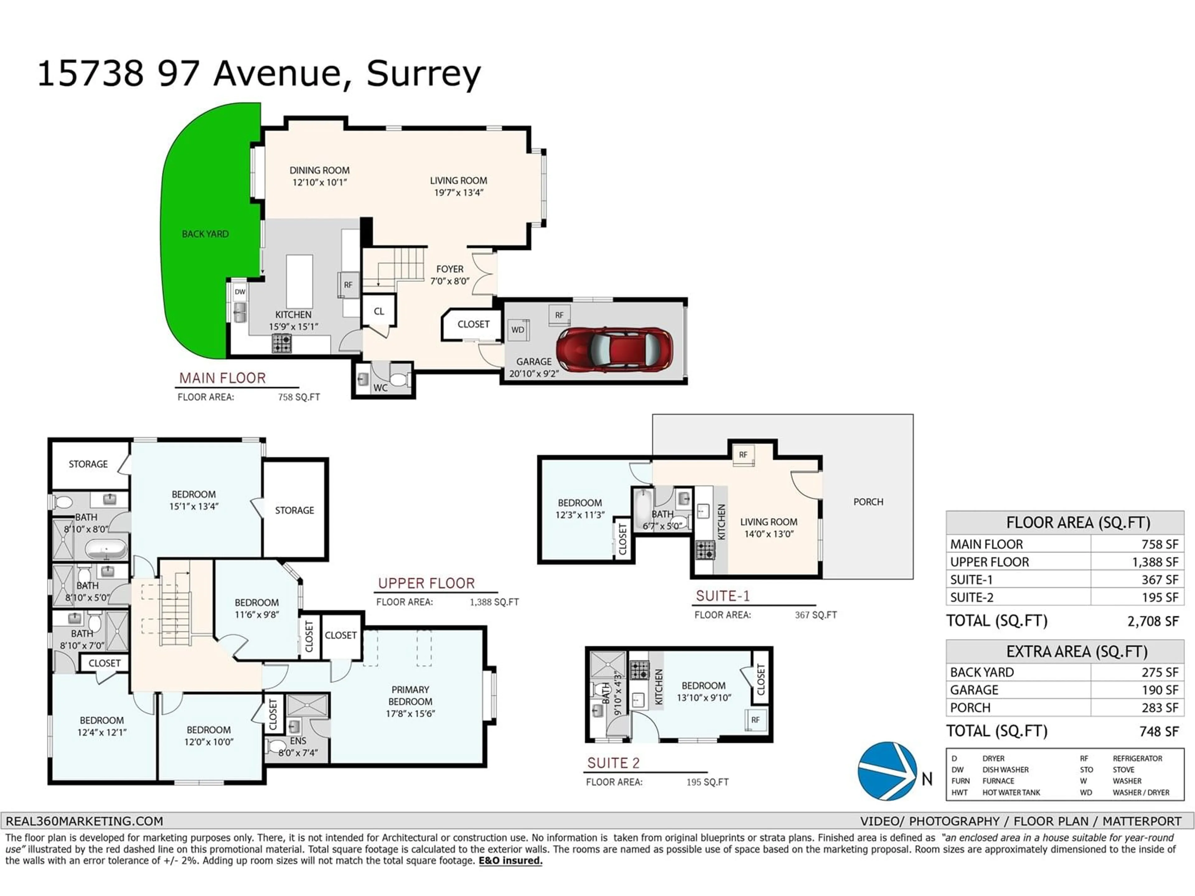 Floor plan for 15738 97, Surrey British Columbia V4N2T3
