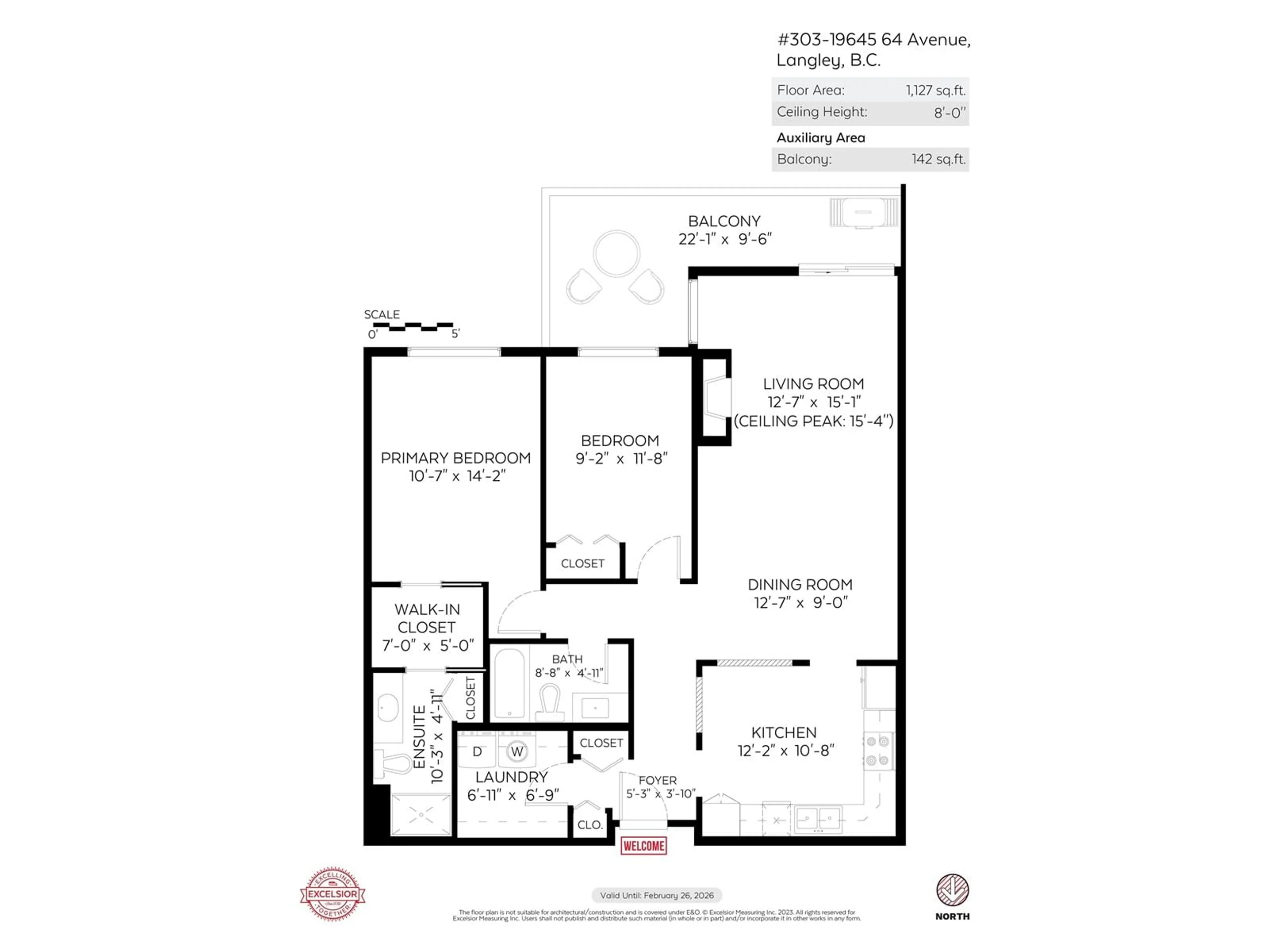 Floor plan for 303 - 19645 64, Langley British Columbia V2Y1L2