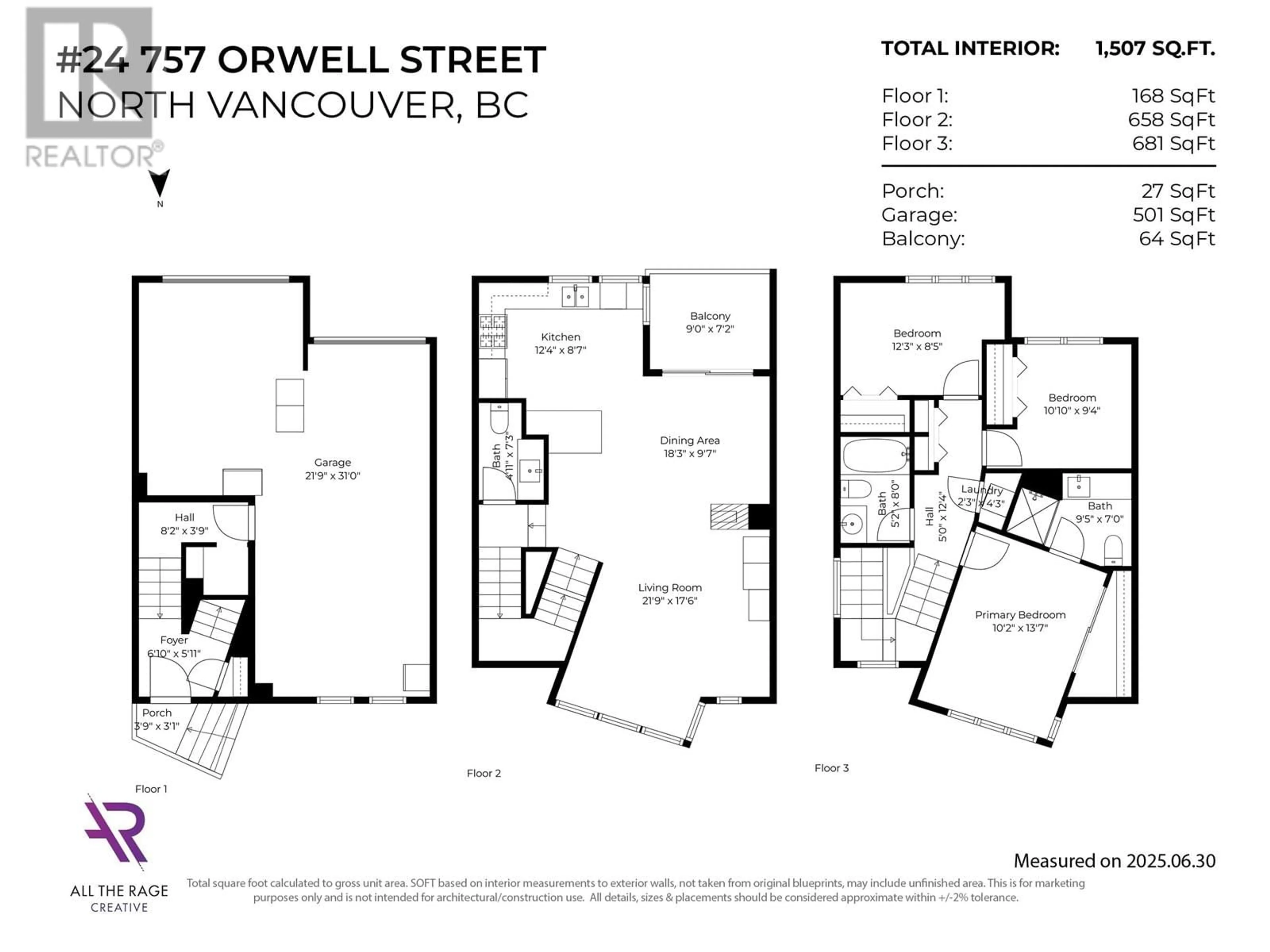 Floor plan for 24 - 757 ORWELL STREET, North Vancouver British Columbia V7J3K6