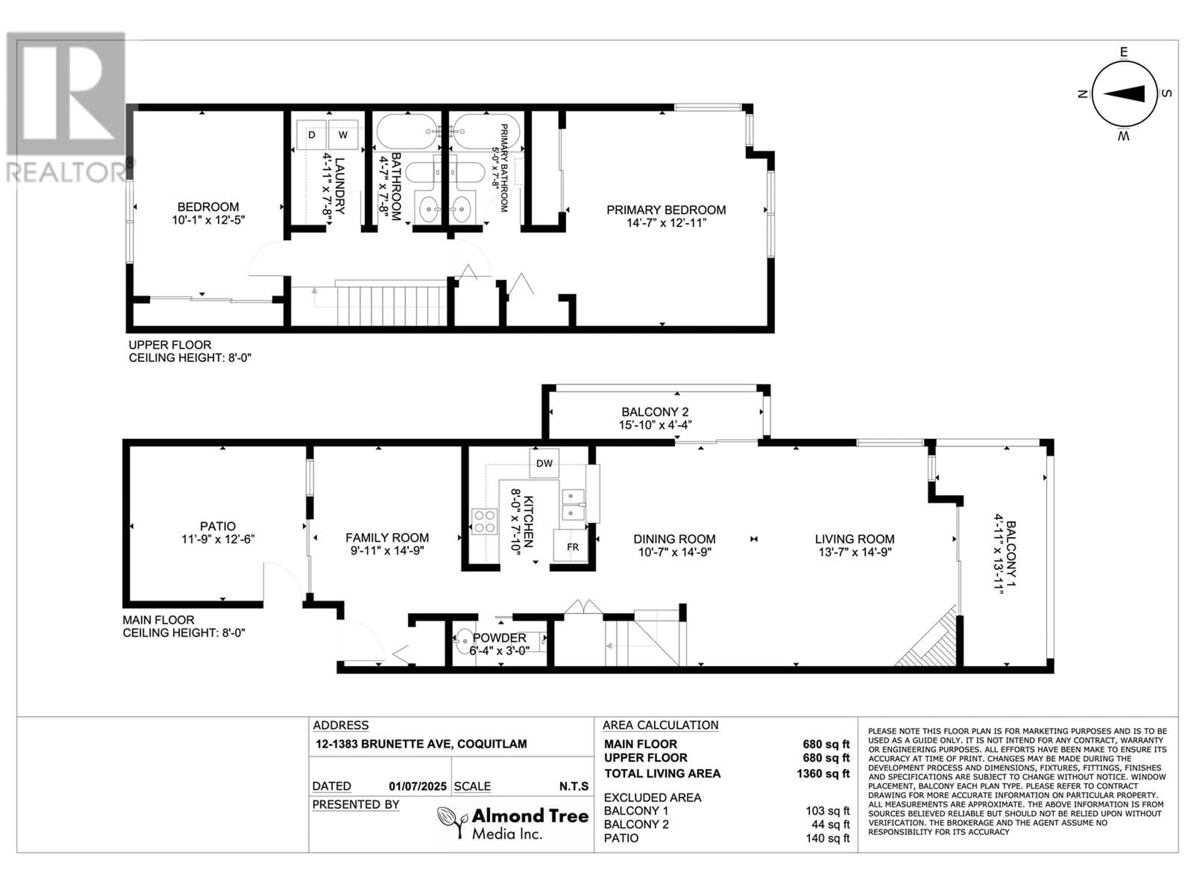 Floor plan for 12 - 1383 BRUNETTE AVENUE, Coquitlam British Columbia V3K1G6