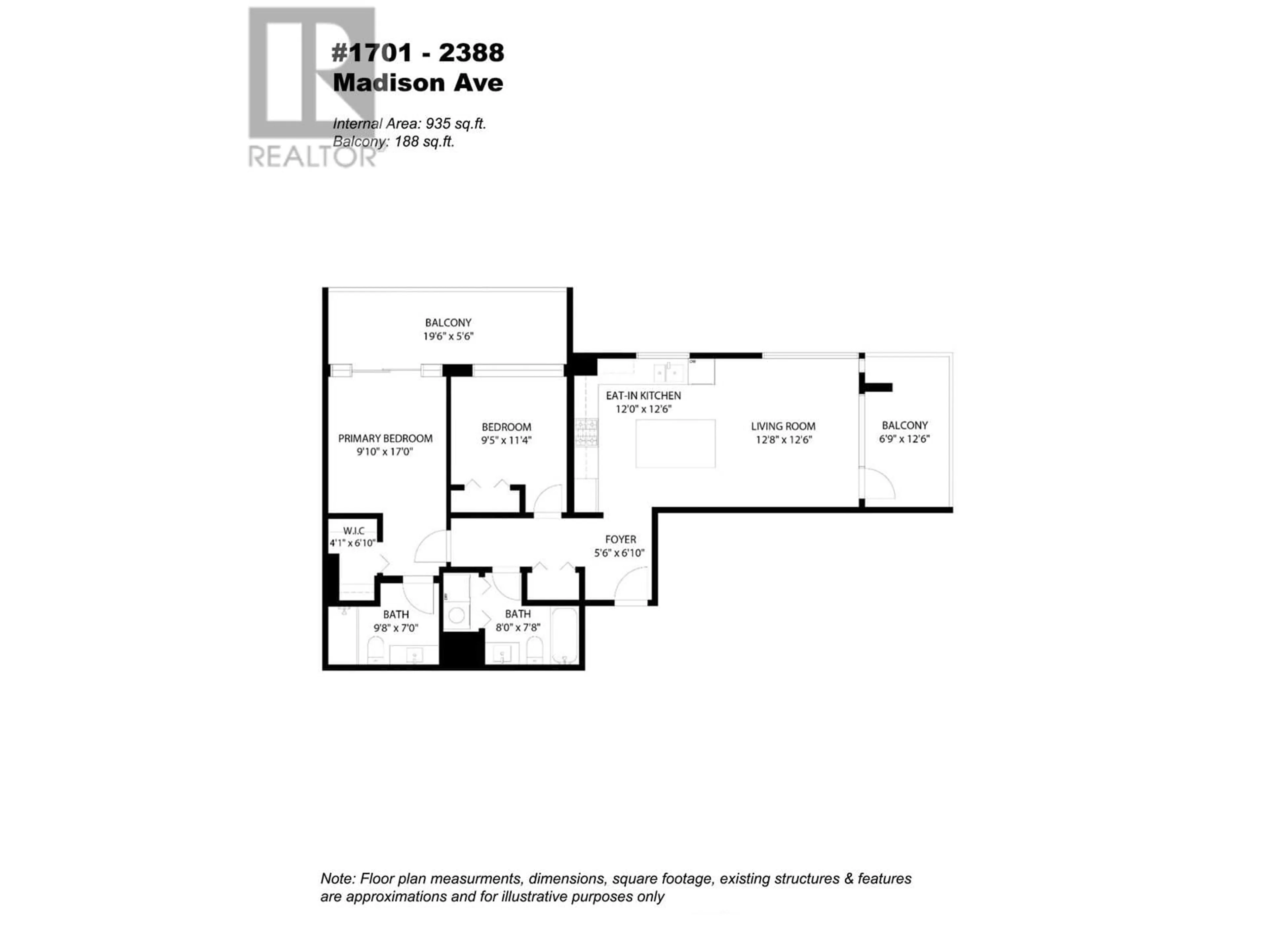Floor plan for 1701 - 2388 MADISON AVENUE, Burnaby British Columbia V5C0K8