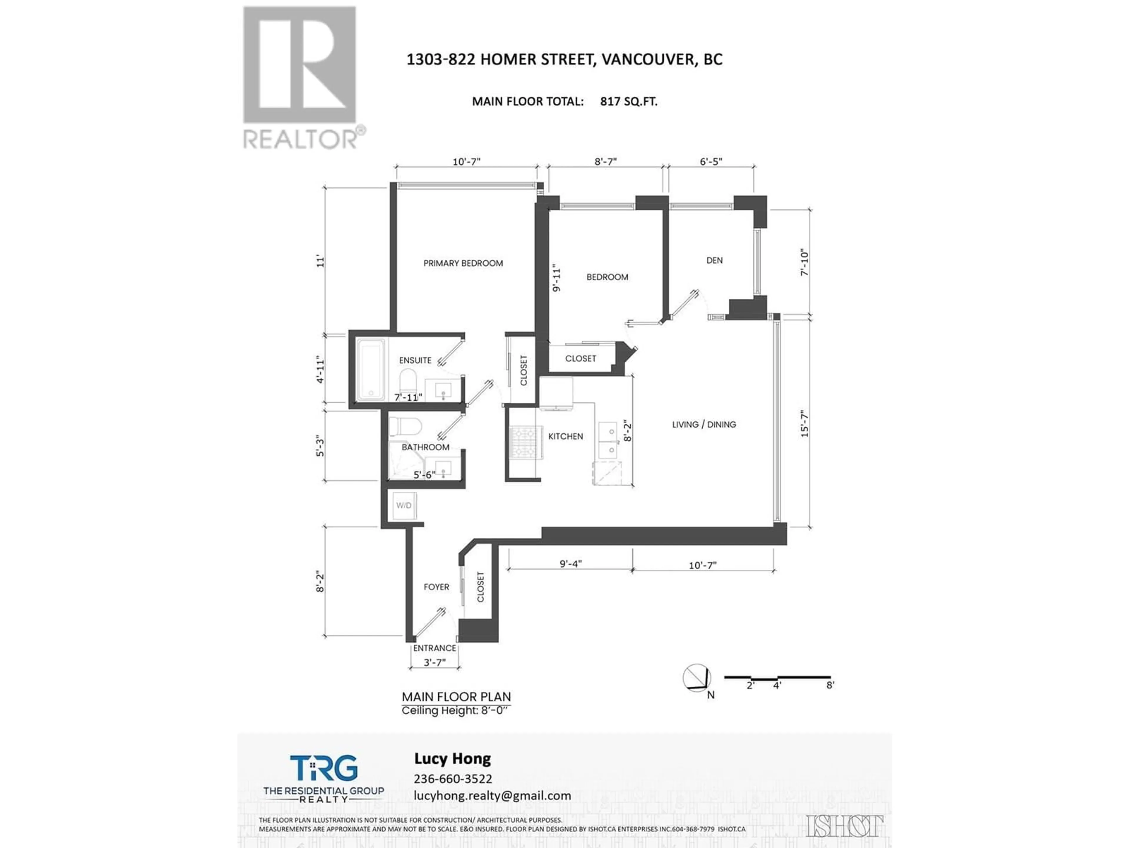Floor plan for 1303 - 822 HOMER STREET, Vancouver British Columbia V6B6M3