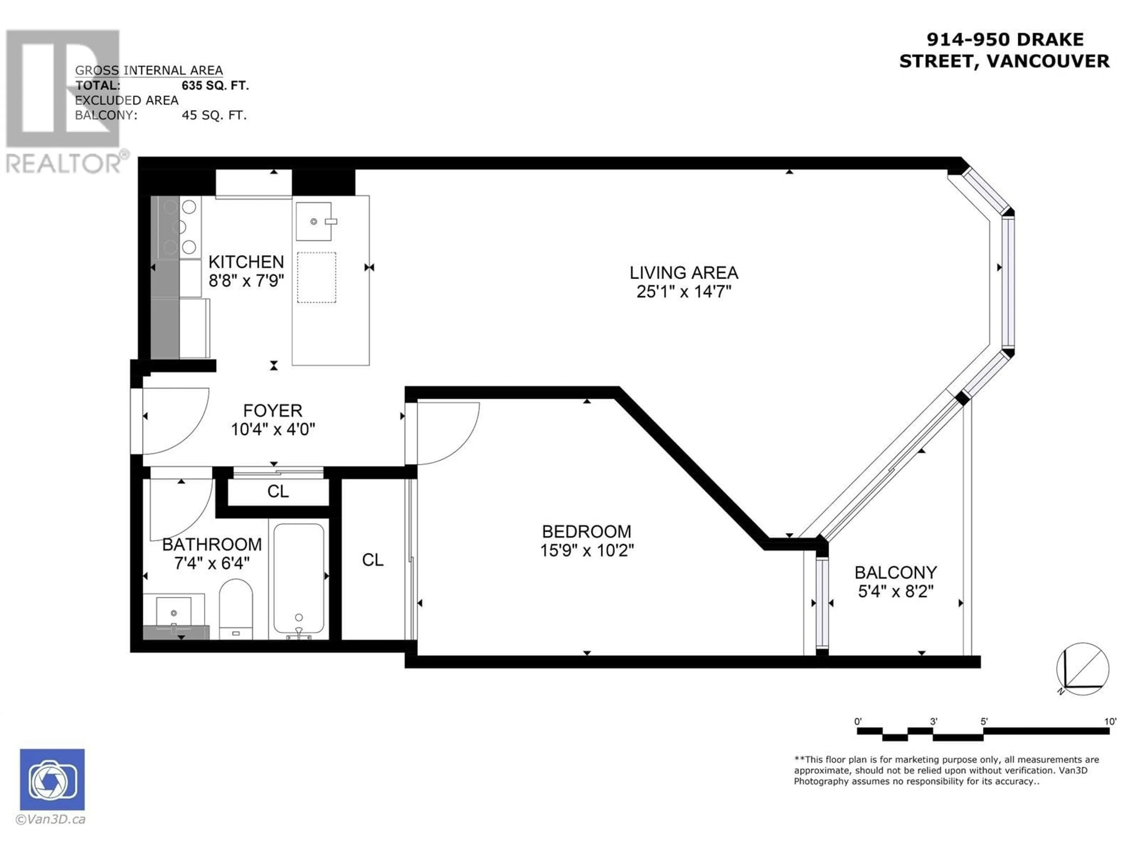 Floor plan for 914 - 950 DRAKE STREET, Vancouver British Columbia V6Z2B9