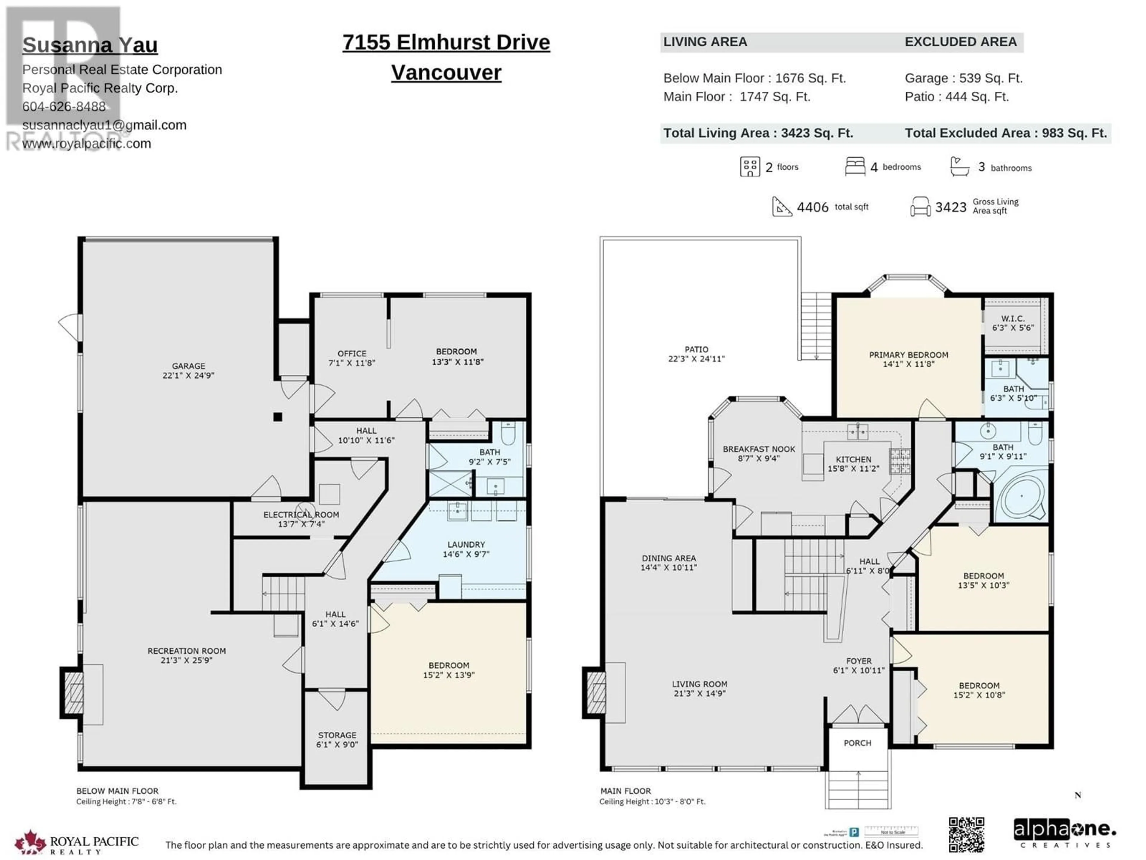Floor plan for 7155 ELMHURST DRIVE, Vancouver British Columbia V5S2X5