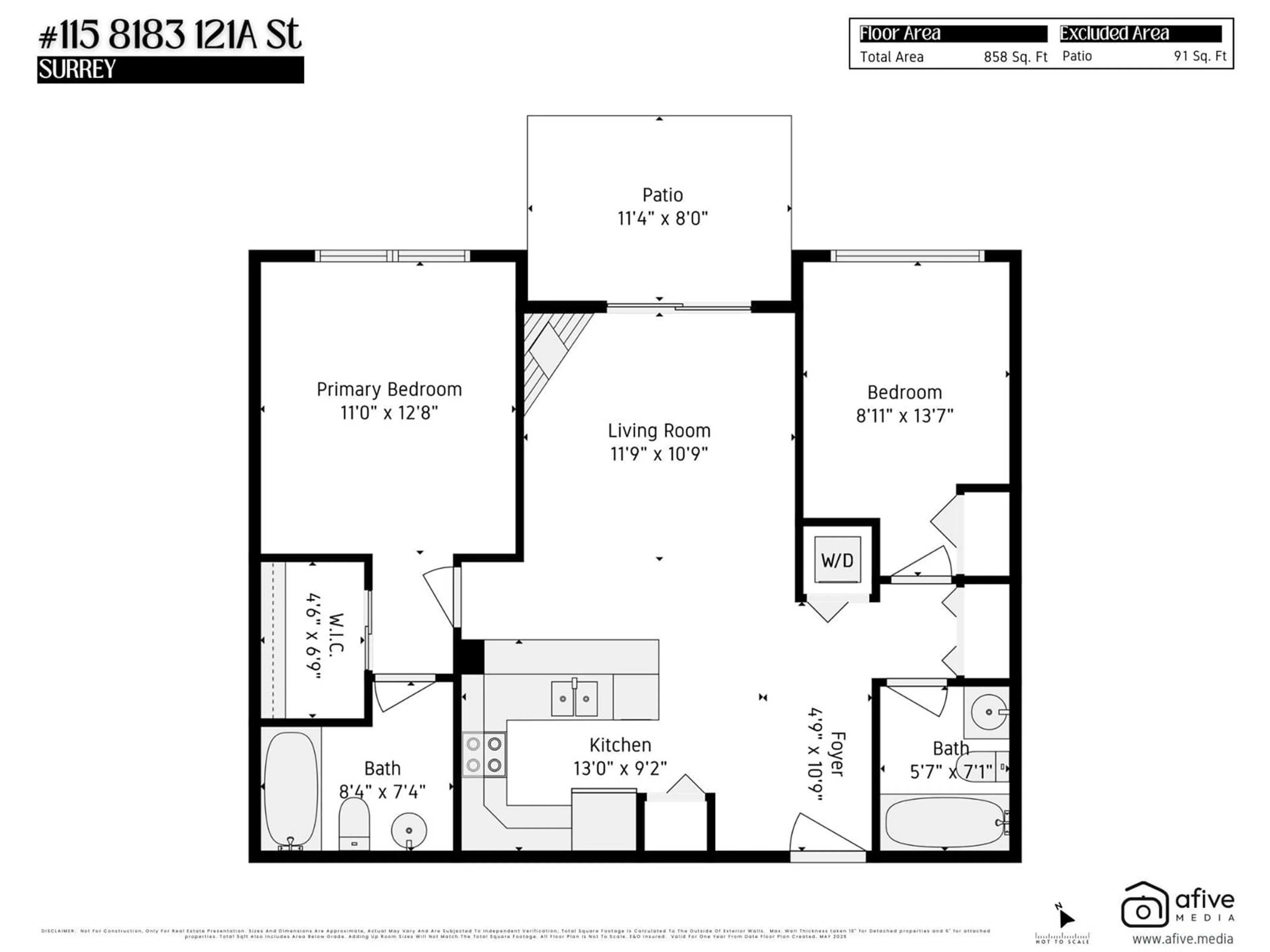 Floor plan for 115 - 8183 121A, Surrey British Columbia V3S2A8