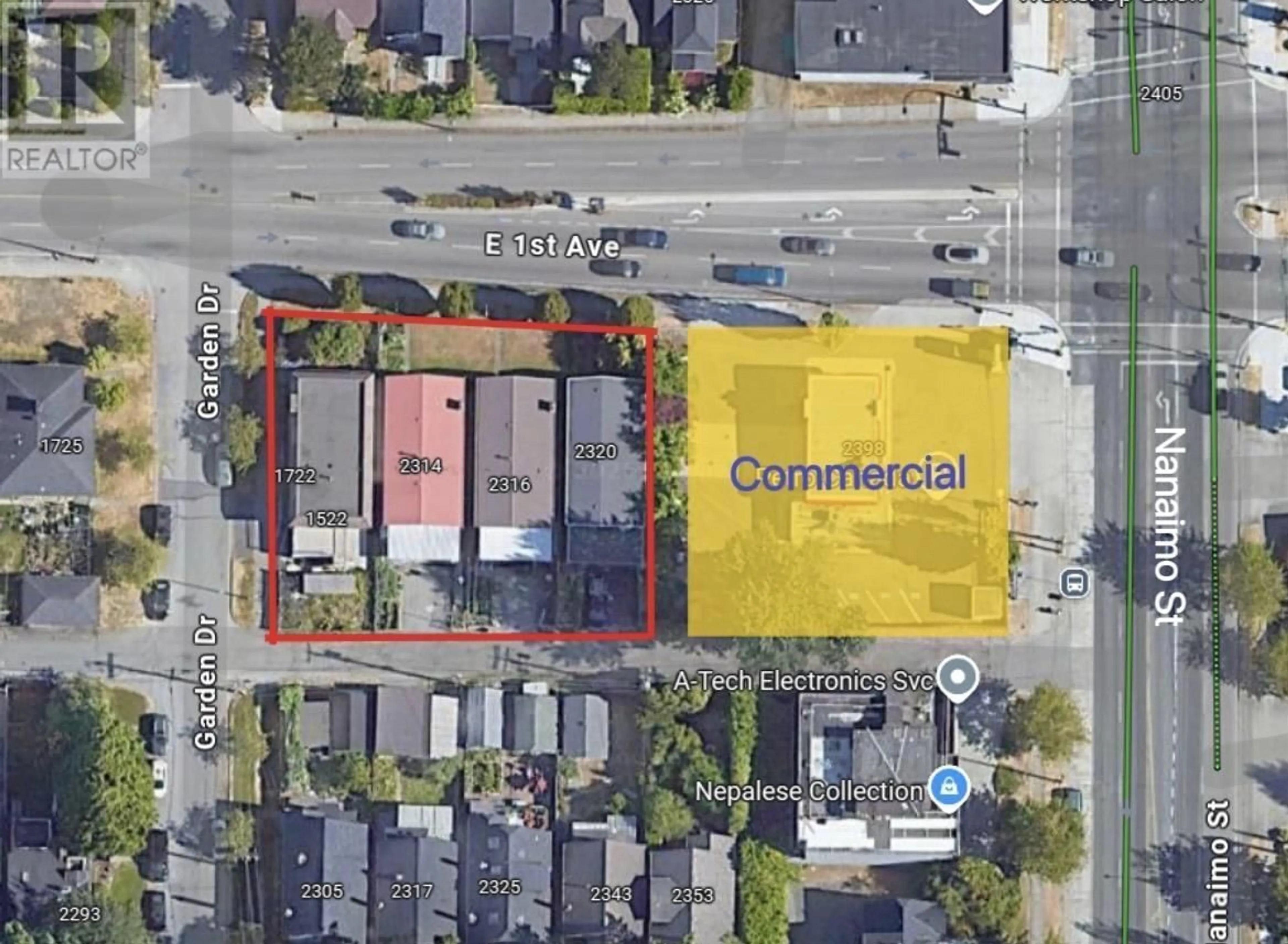 A pic from outside/outdoor area/front of a property/back of a property/a pic from drone, street for 2316 1ST AVENUE, Vancouver British Columbia V5N1C3