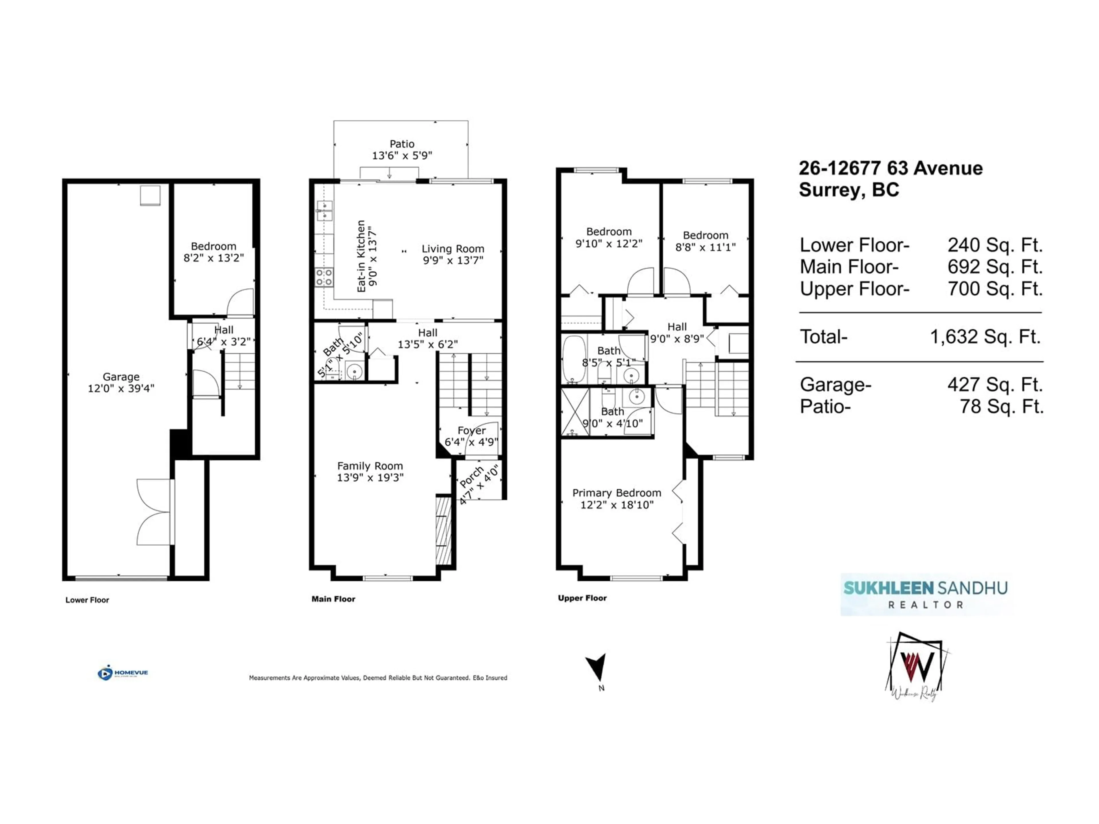 Floor plan for 26 - 12677 63, Surrey British Columbia V3X3T3