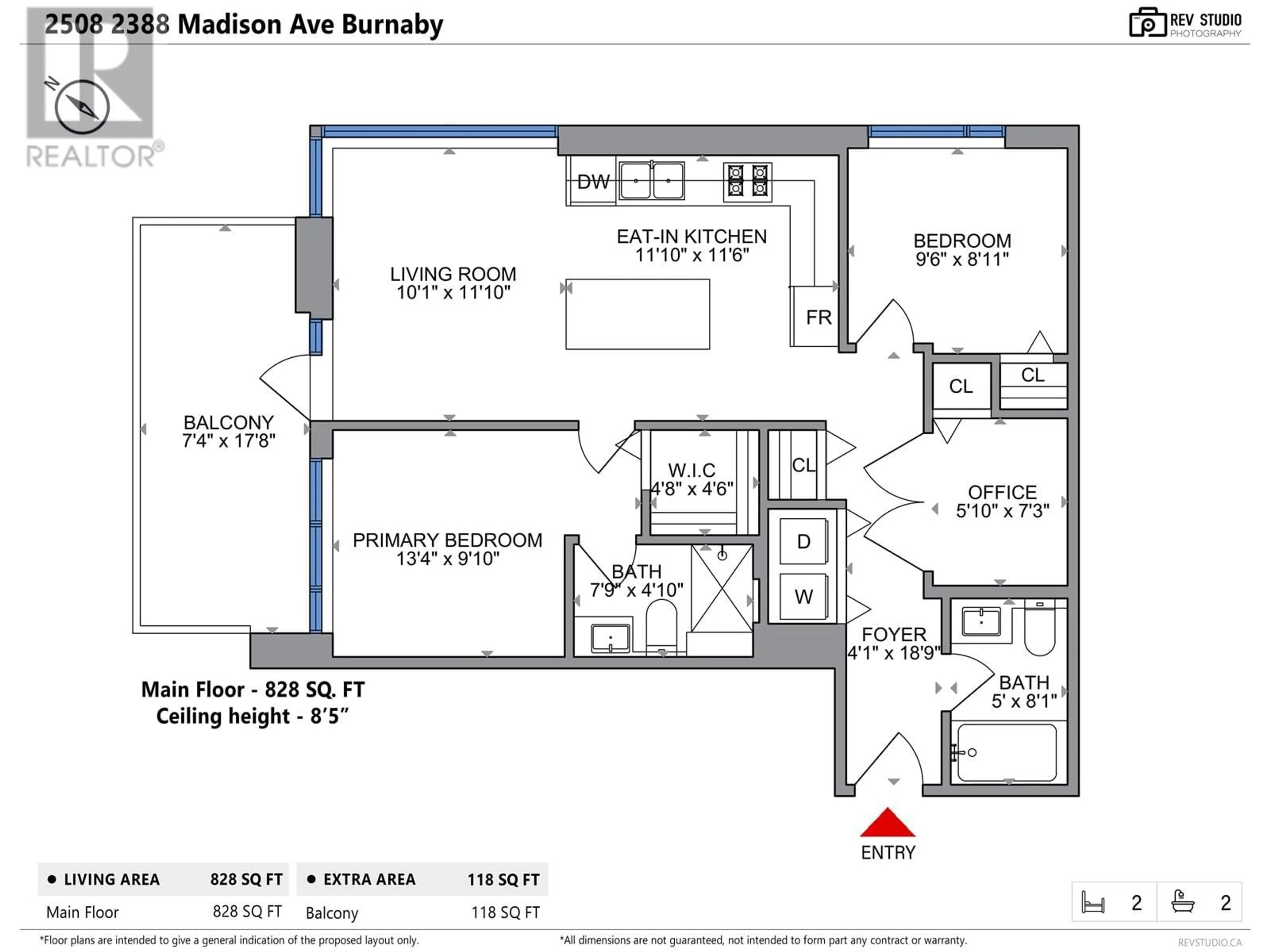 Floor plan for 2508 - 2388 MADISON AVENUE, Burnaby British Columbia V5C0K8