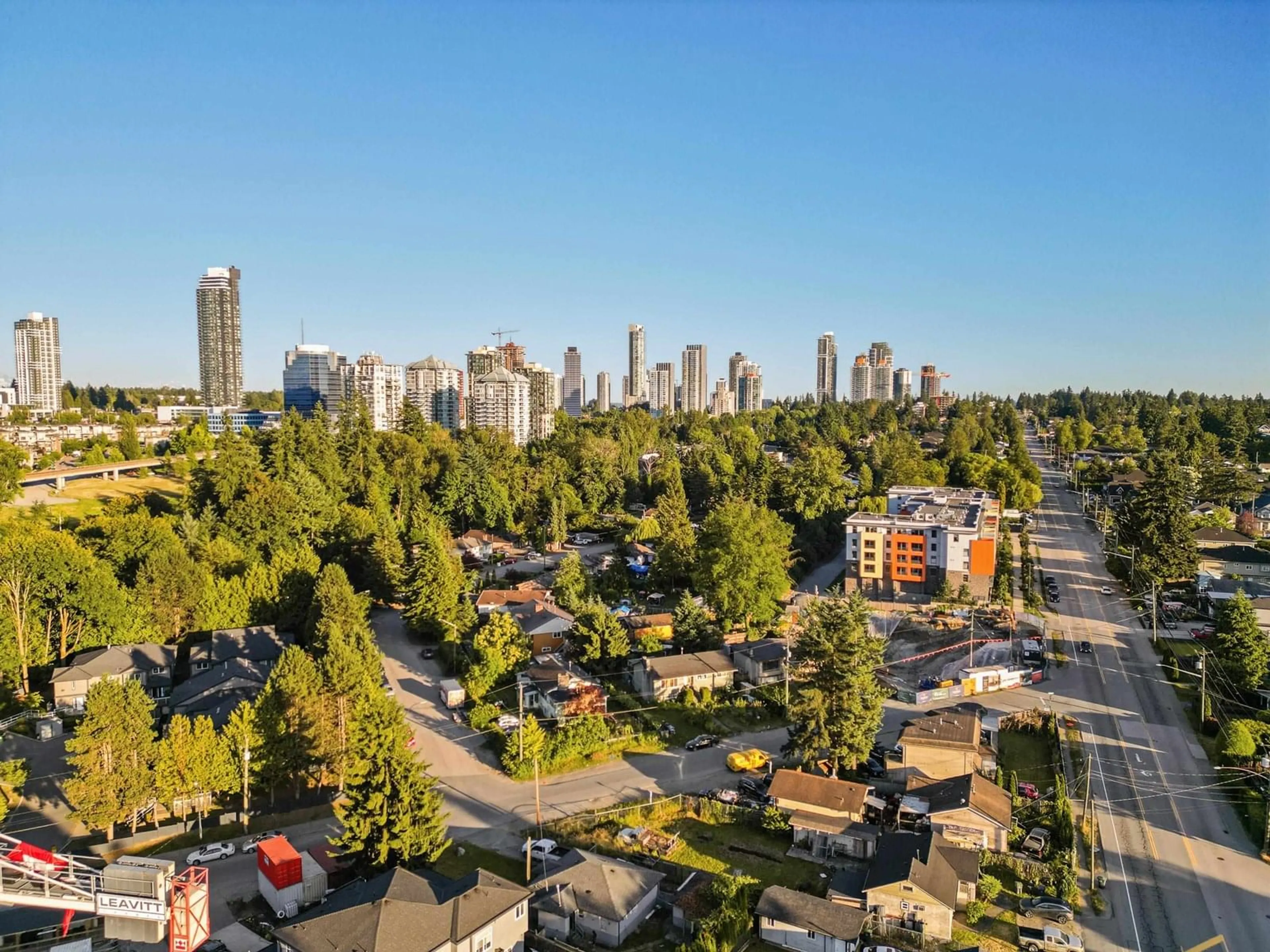 A pic from outside/outdoor area/front of a property/back of a property/a pic from drone, city buildings view from balcony for 11069 132, Surrey British Columbia V3T3X1
