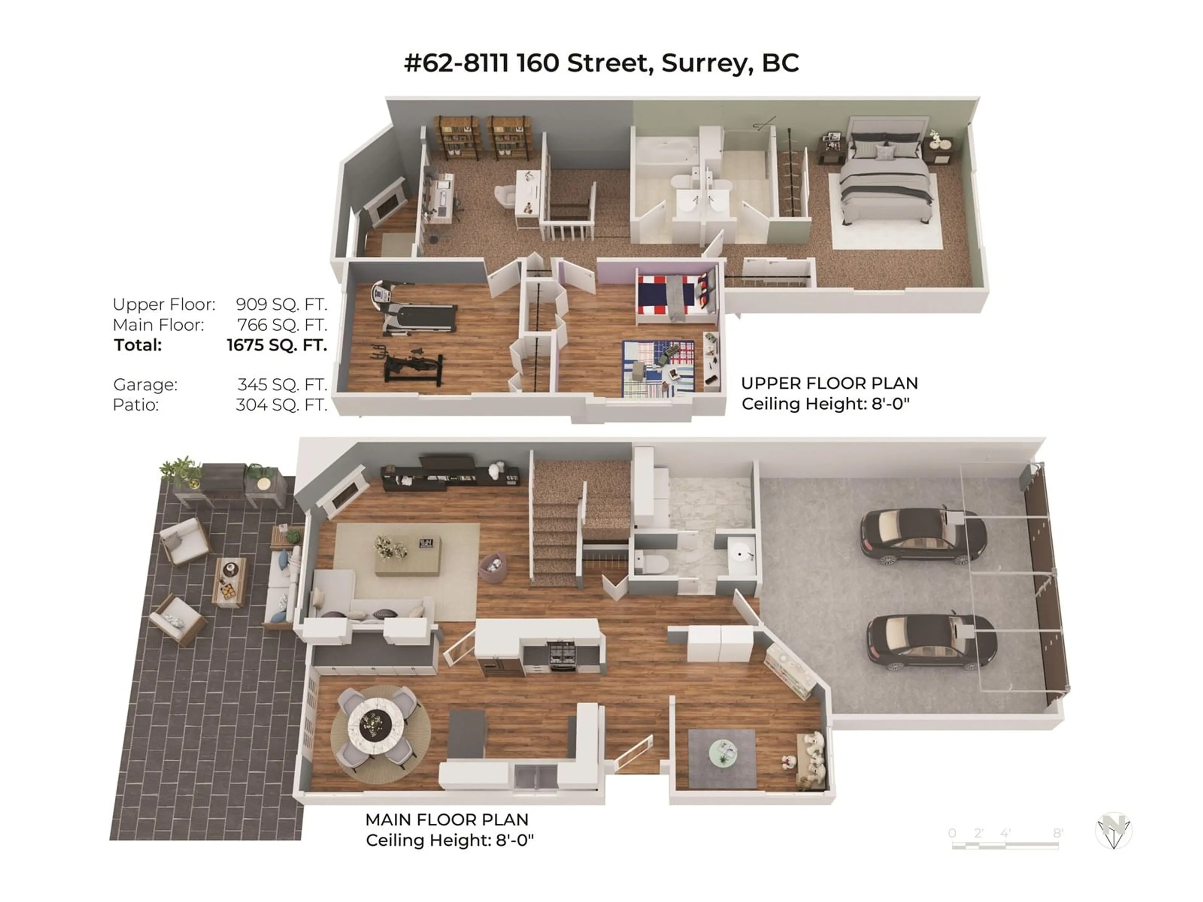 Floor plan for 62 - 8111 160, Surrey British Columbia V4N0V4