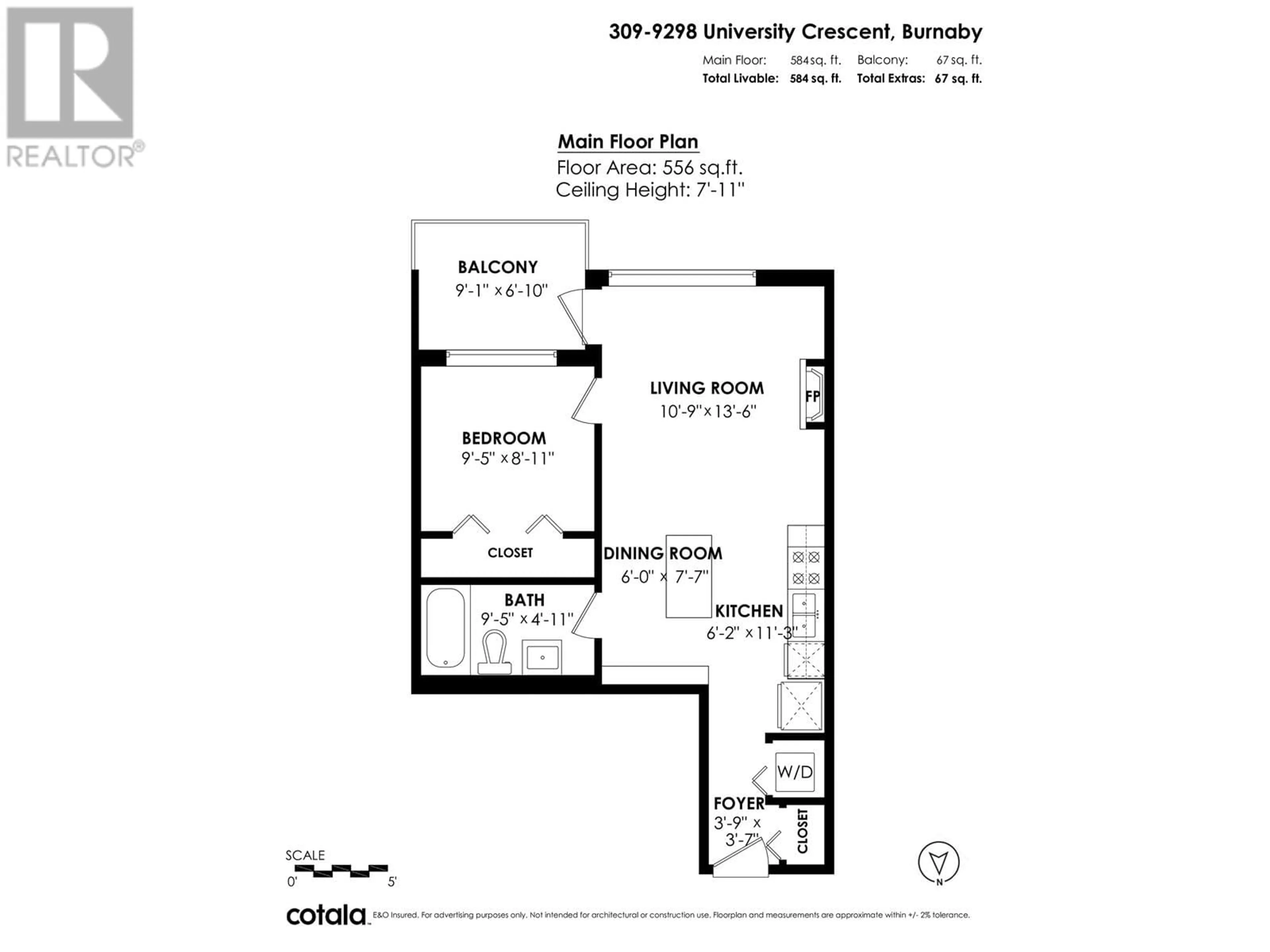 Floor plan for 309 - 9298 UNIVERSITY CRESCENT, Burnaby British Columbia V5A4X8