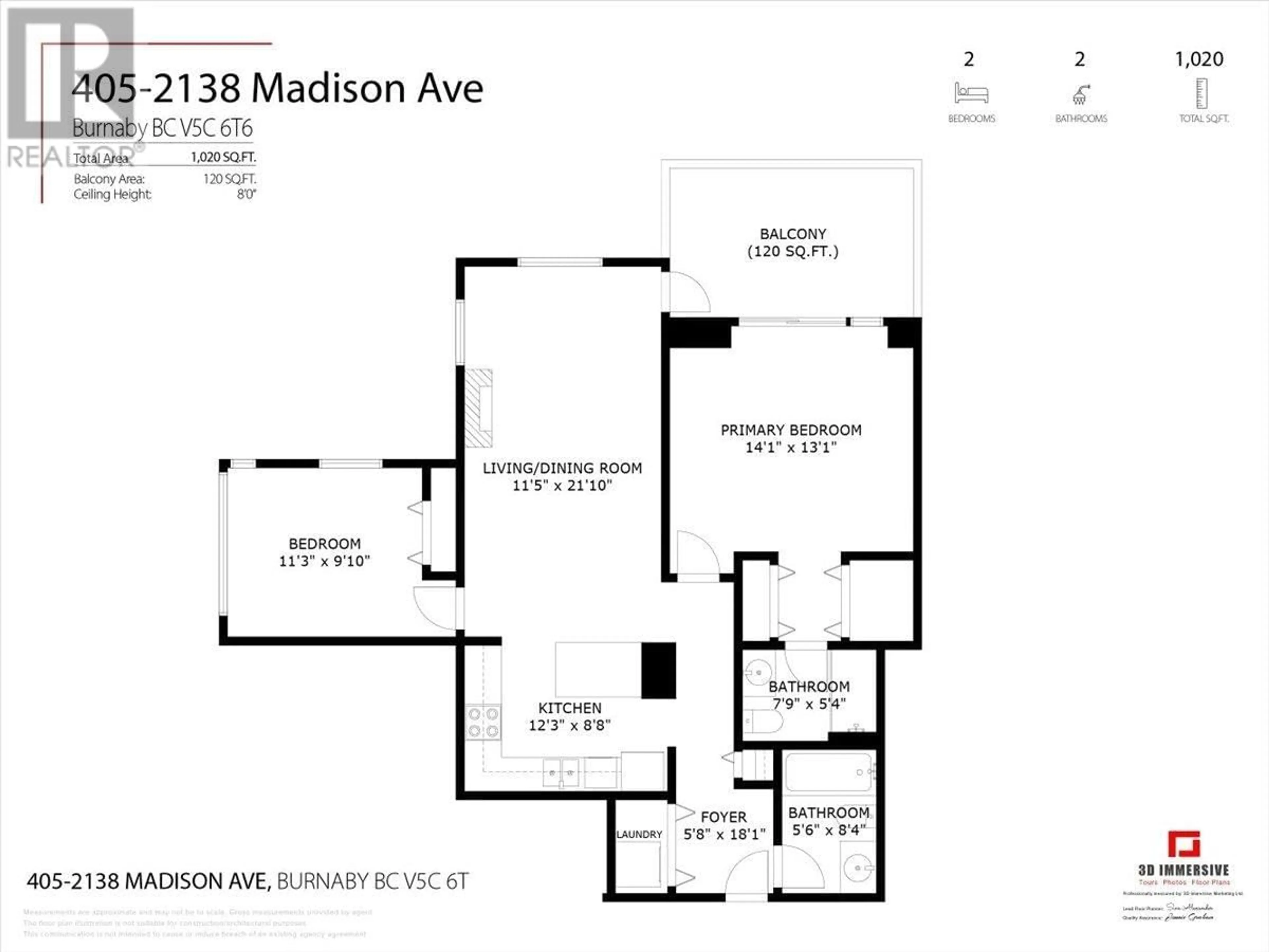 Floor plan for 405 - 2138 MADISON AVENUE, Burnaby British Columbia V5C6T6