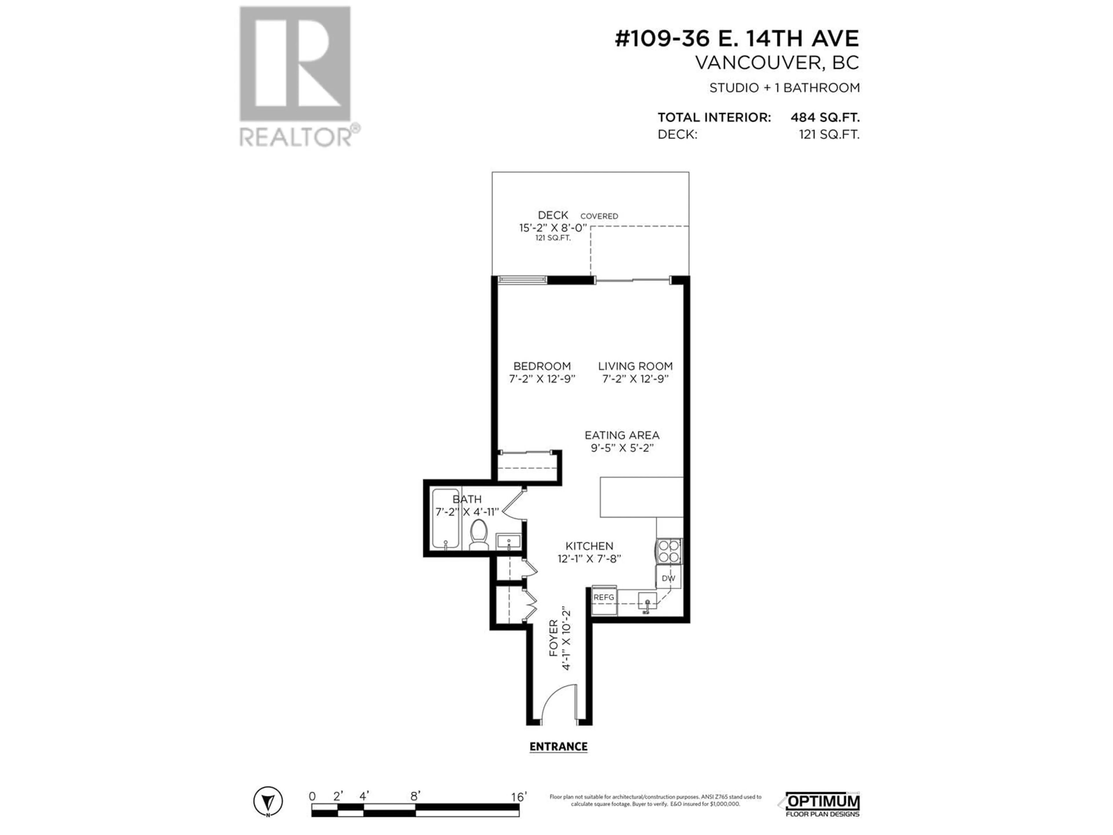 Floor plan for 109 - 36 14TH AVENUE, Vancouver British Columbia V5T4C9
