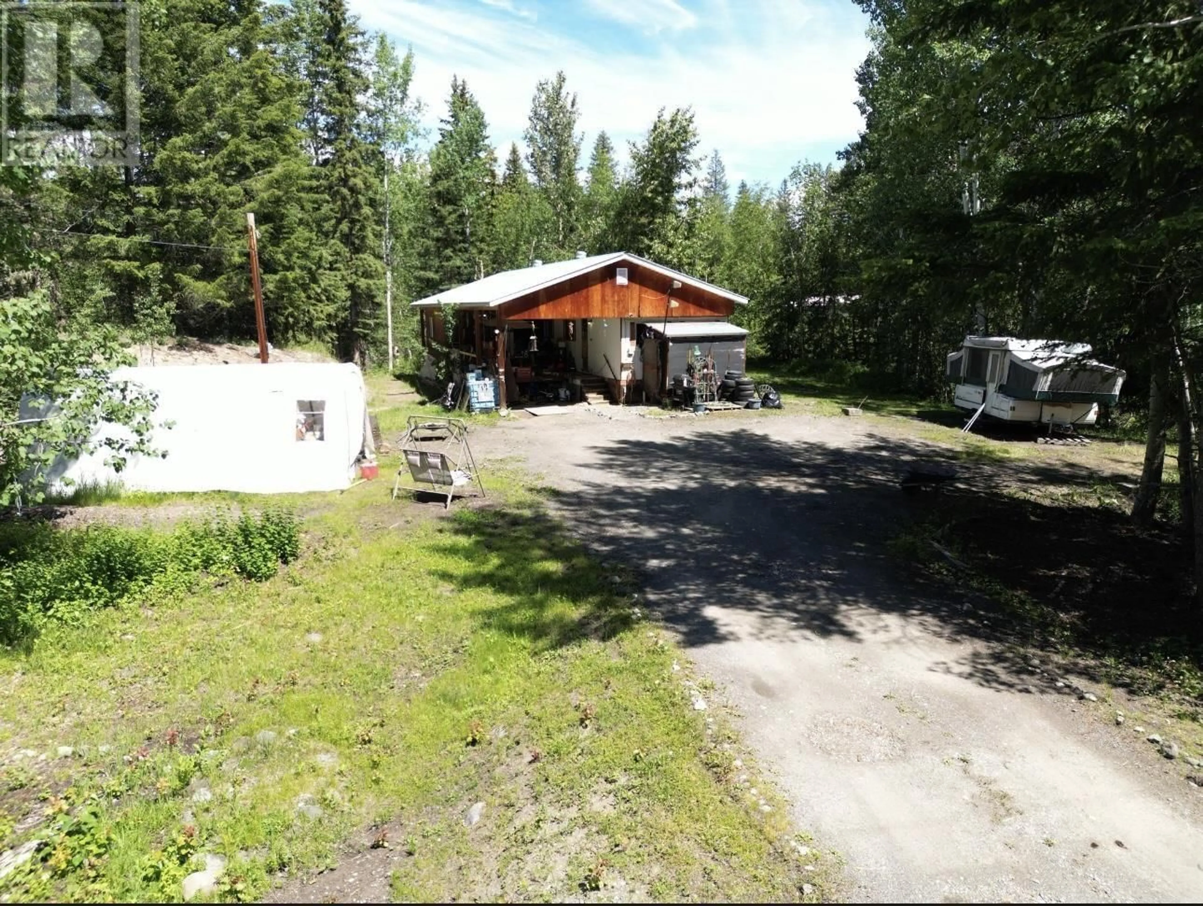 A pic from outside/outdoor area/front of a property/back of a property/a pic from drone, unknown for 244 JEFFERSON ROAD, 150 Mile House British Columbia V0K2G0