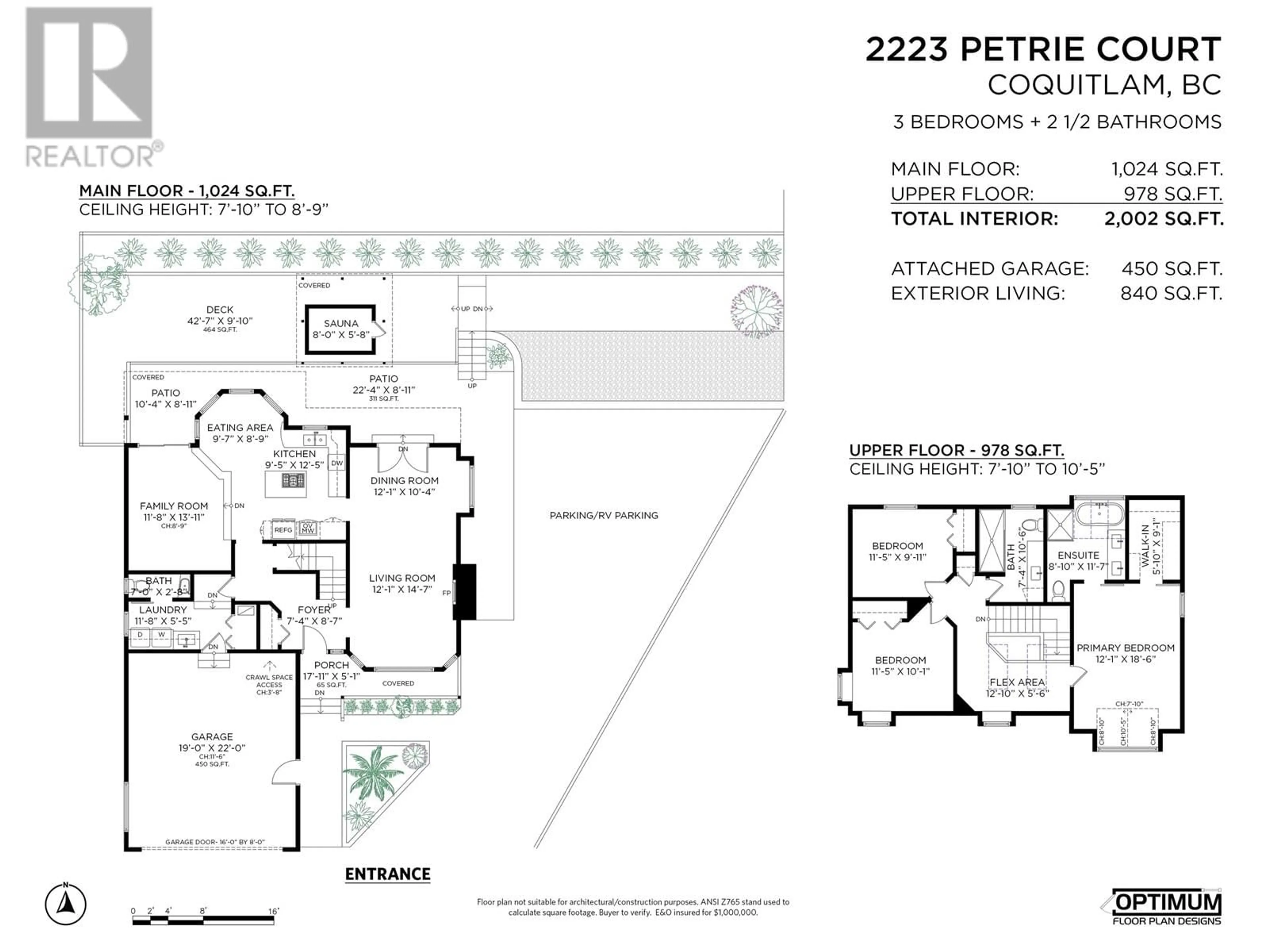 Floor plan for 2223 PETRIE COURT, Coquitlam British Columbia V3K6E7