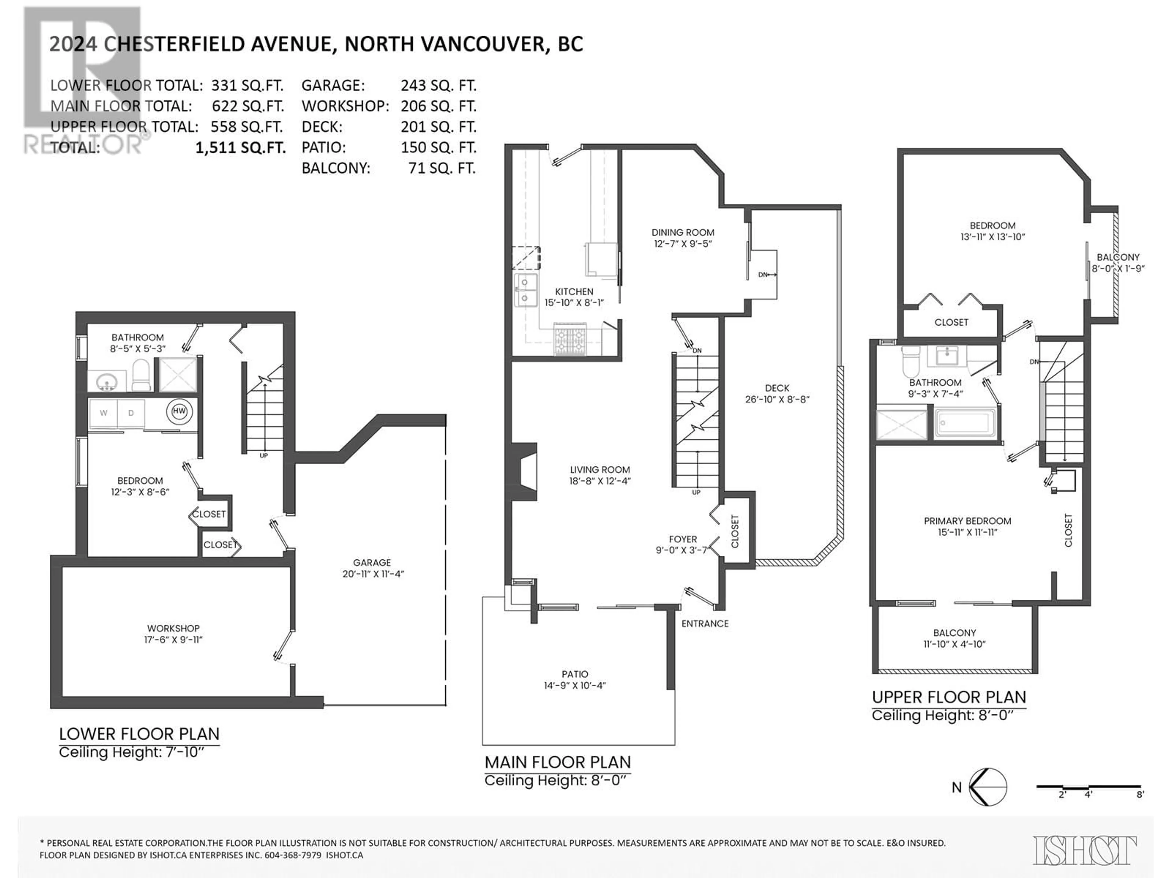 Floor plan for 2024 CHESTERFIELD AVENUE, North Vancouver British Columbia V7M2P6