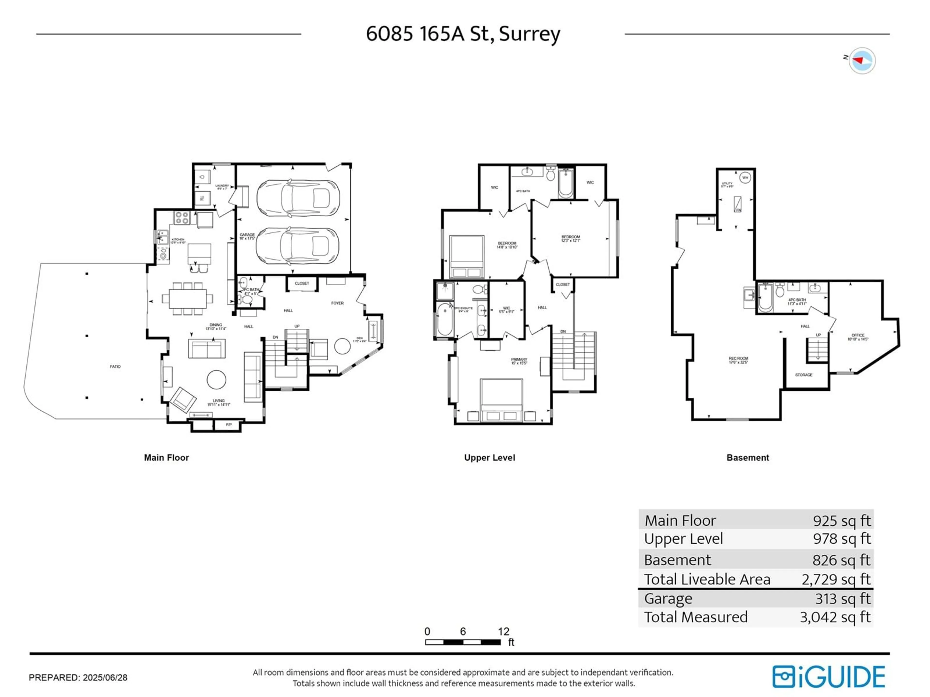 Floor plan for 6085 165A, Surrey British Columbia V3S7W6