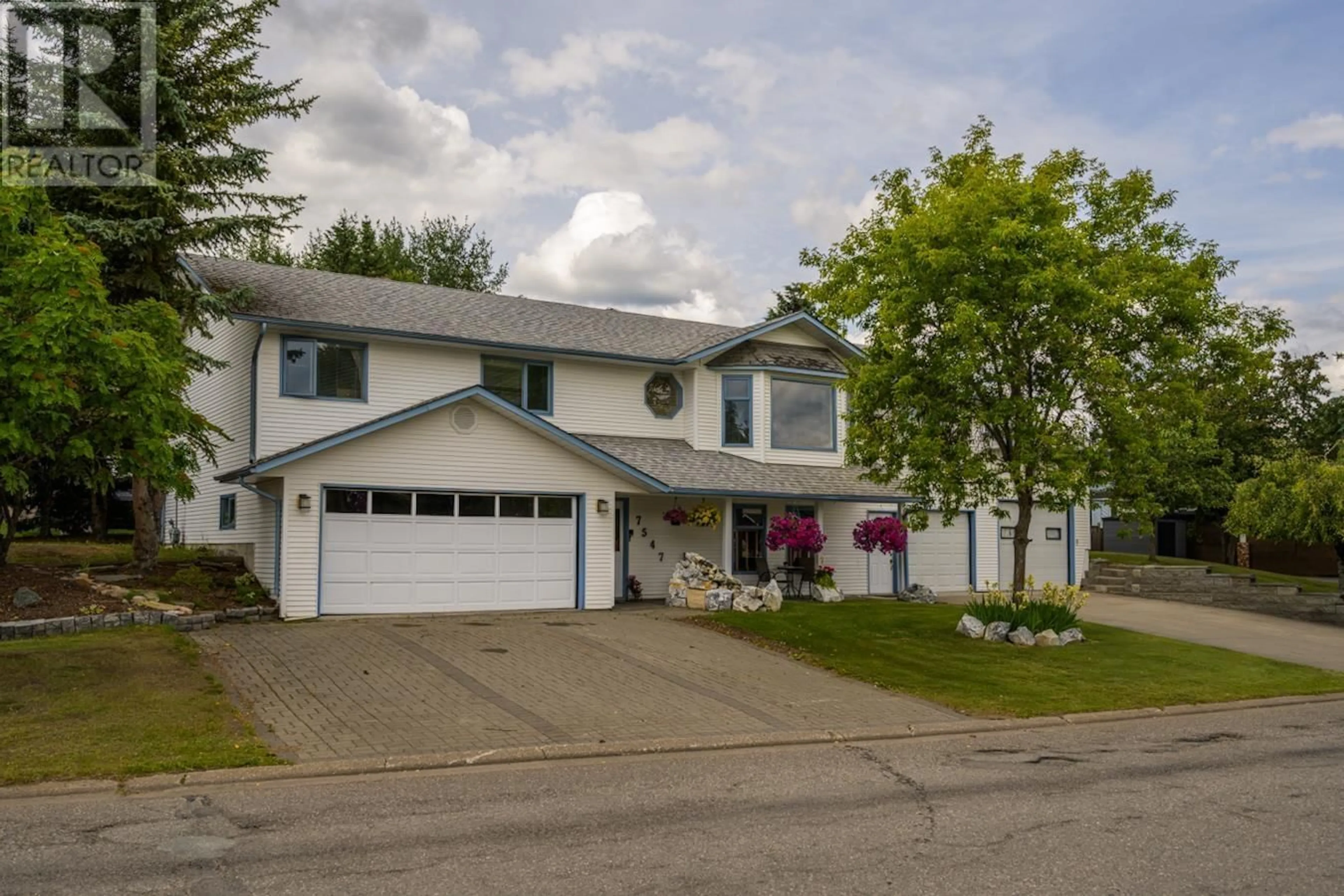 Home with vinyl exterior material, street for 7547 ST PATRICK PLACE, Prince George British Columbia V2N4L2