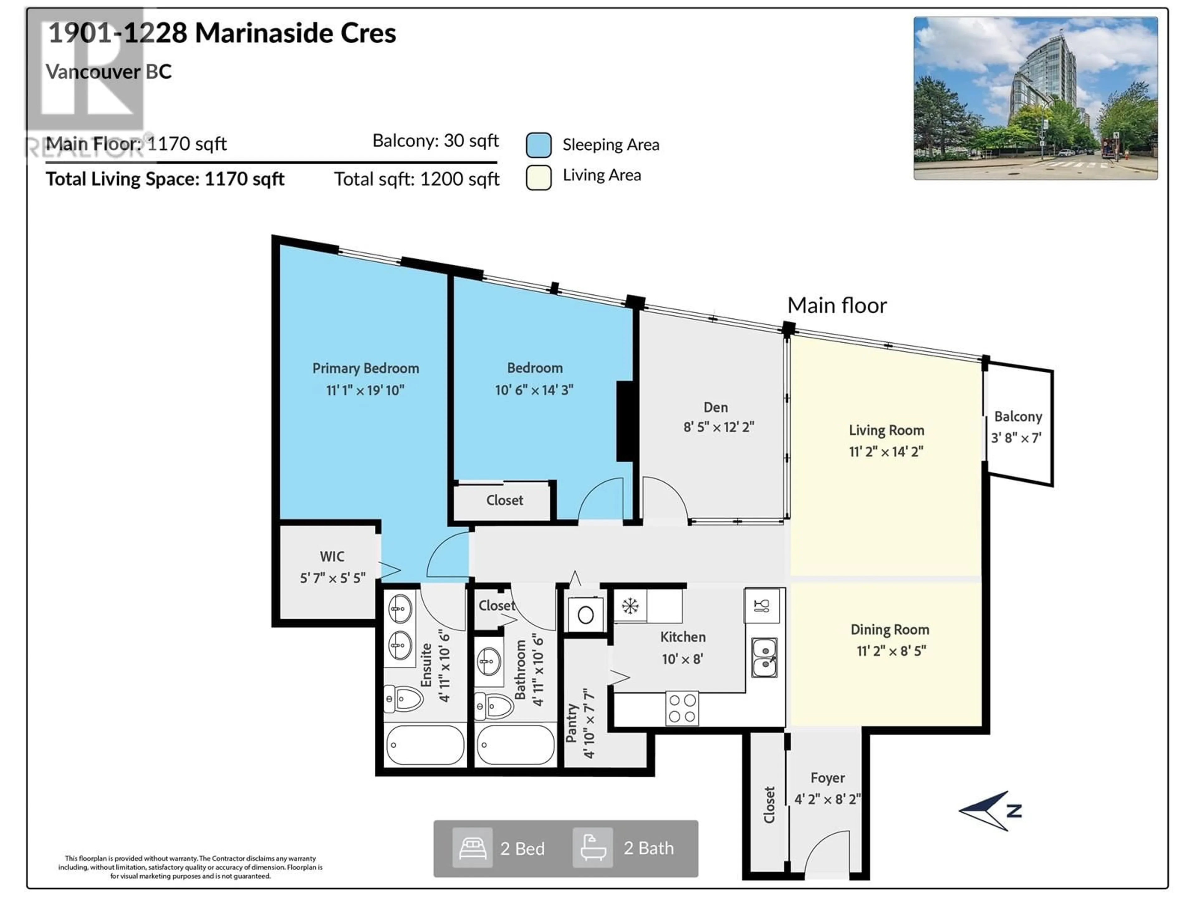 Floor plan for 1901 - 1228 MARINASIDE CRESCENT, Vancouver British Columbia V6Z2W4