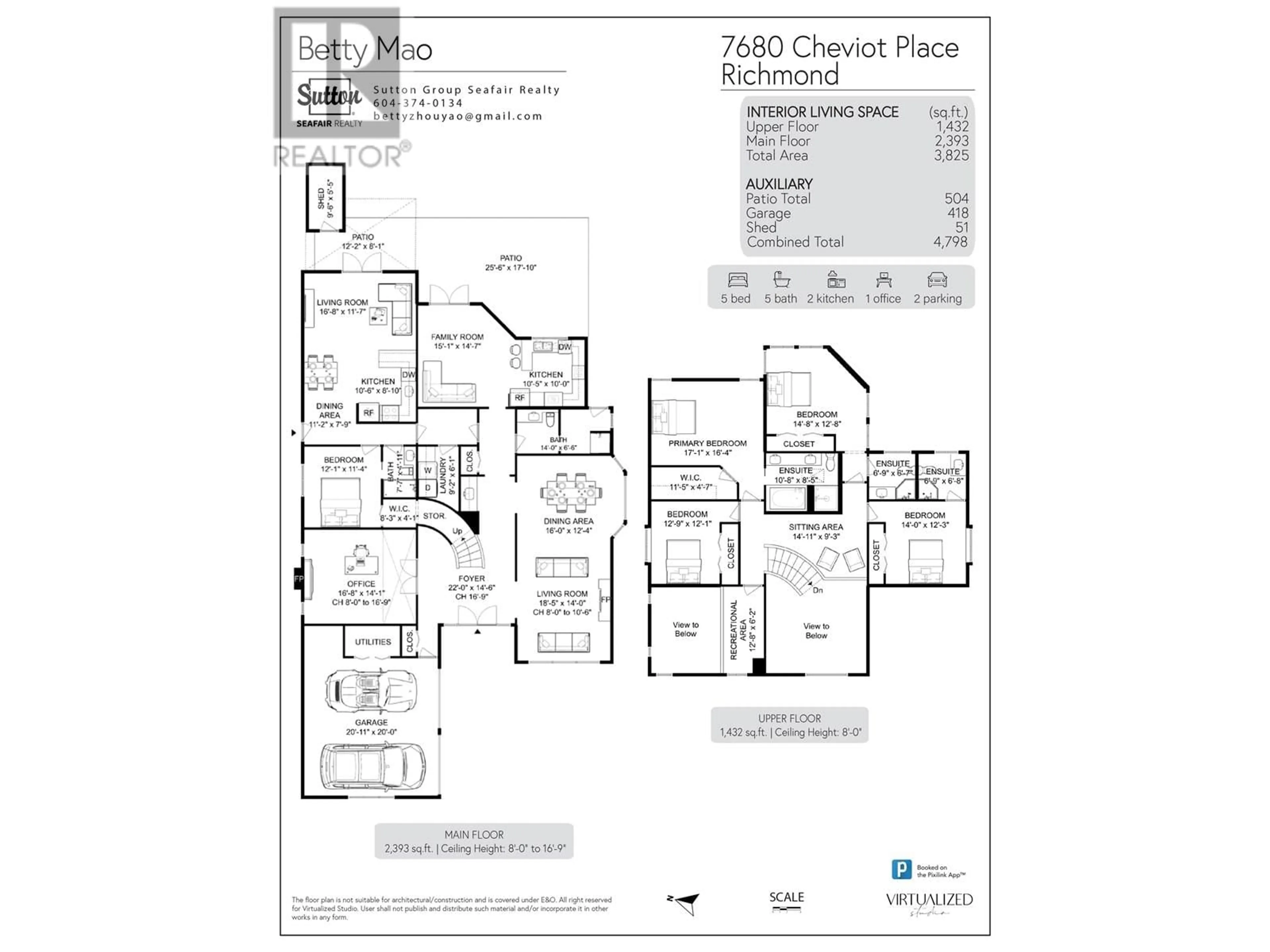 Floor plan for 7680 CHEVIOT PLACE, Richmond British Columbia V7C3S6