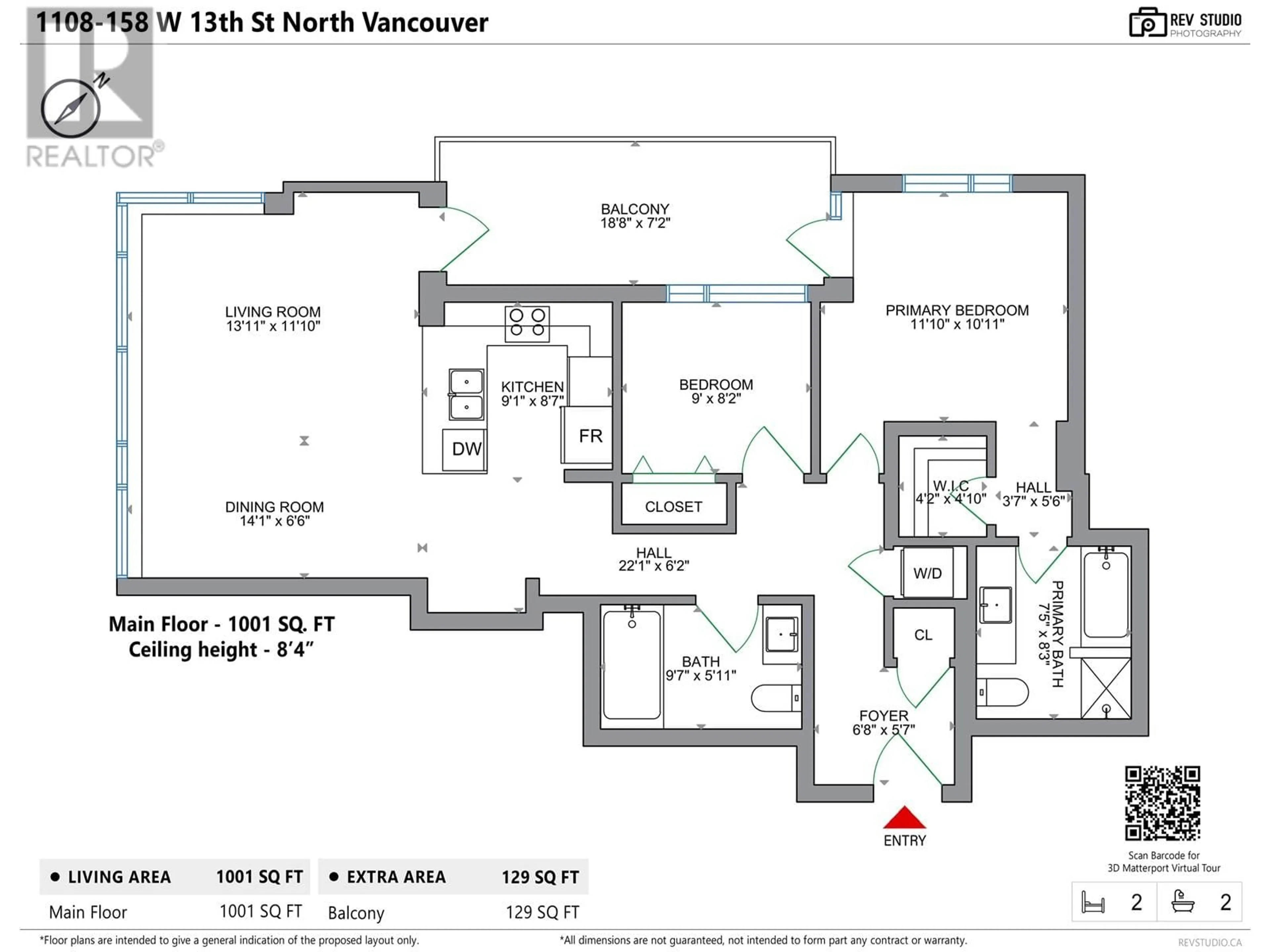 Floor plan for 1108 - 158 13 STREET, North Vancouver British Columbia V7M0A7
