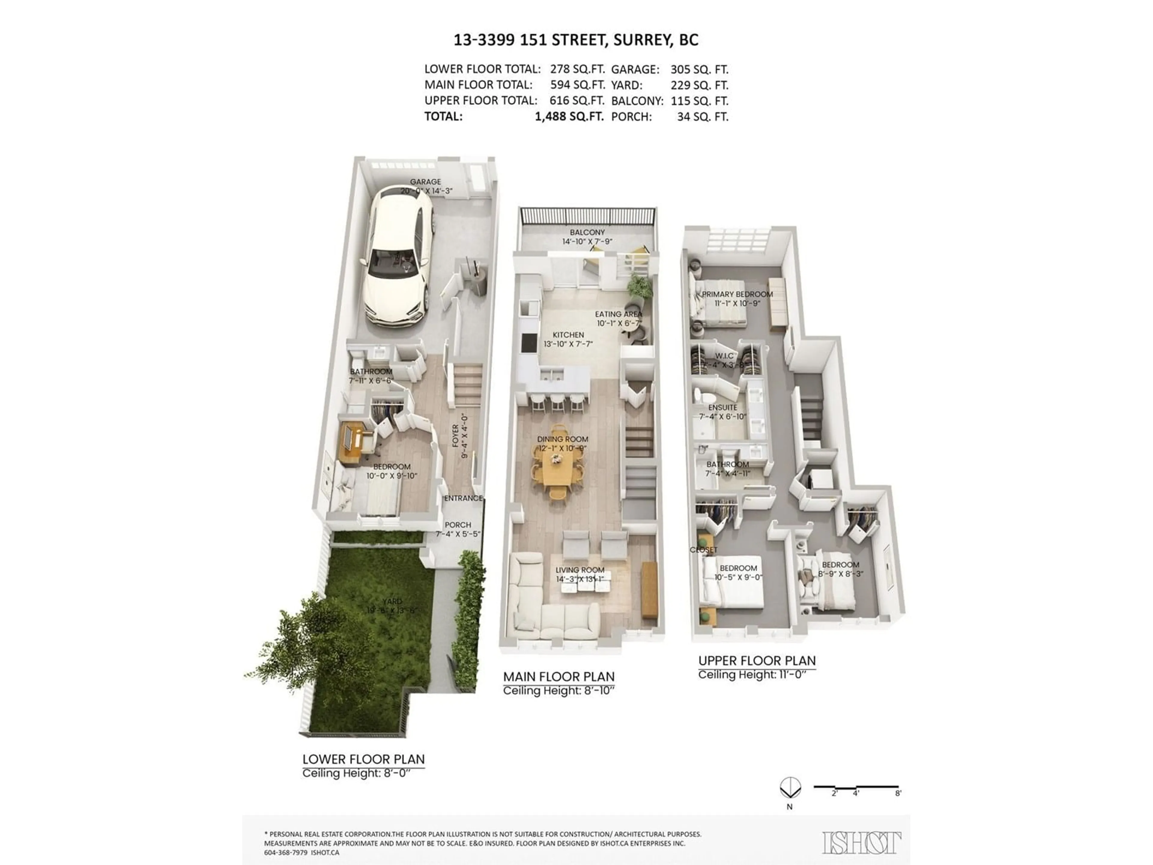 Floor plan for 13 - 3399 151, Surrey British Columbia V3S0L3