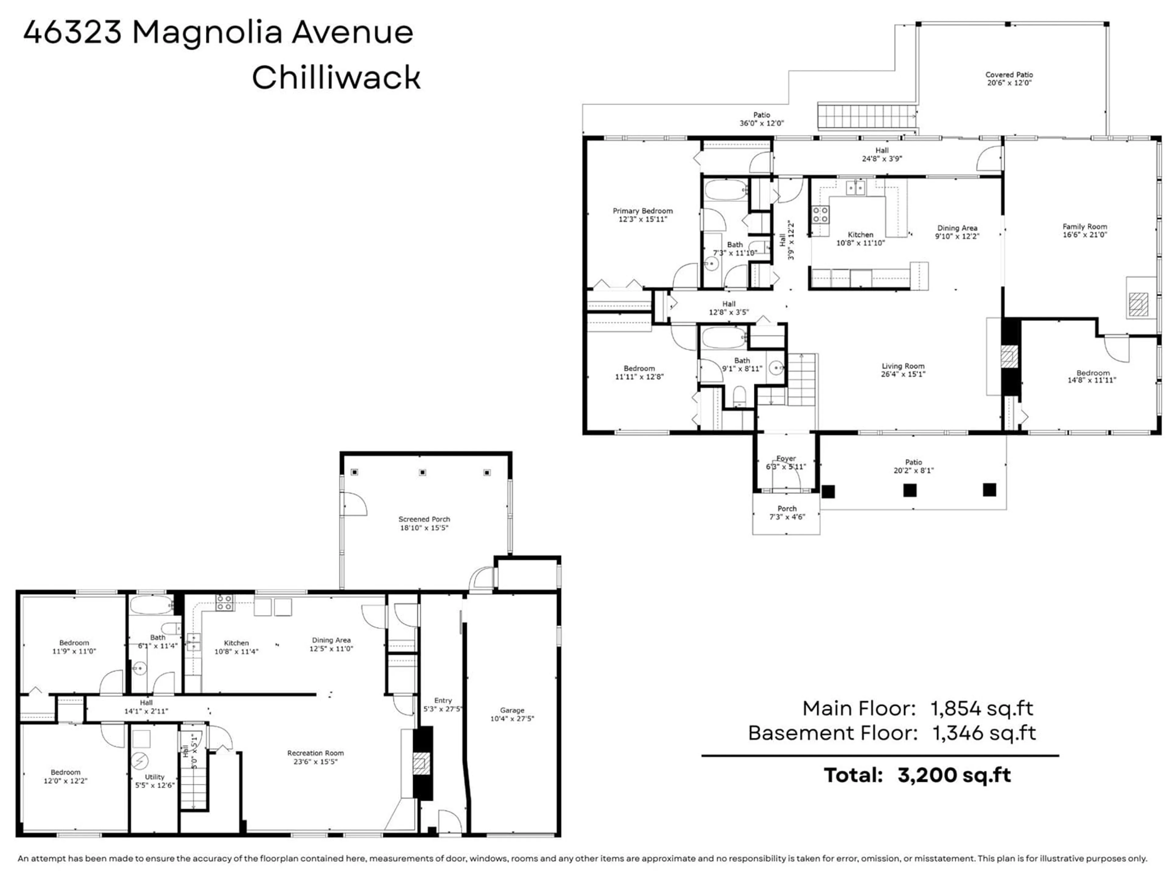 Floor plan for 46323 MAGNOLIA AVENUE, Chilliwack British Columbia V2P3J1