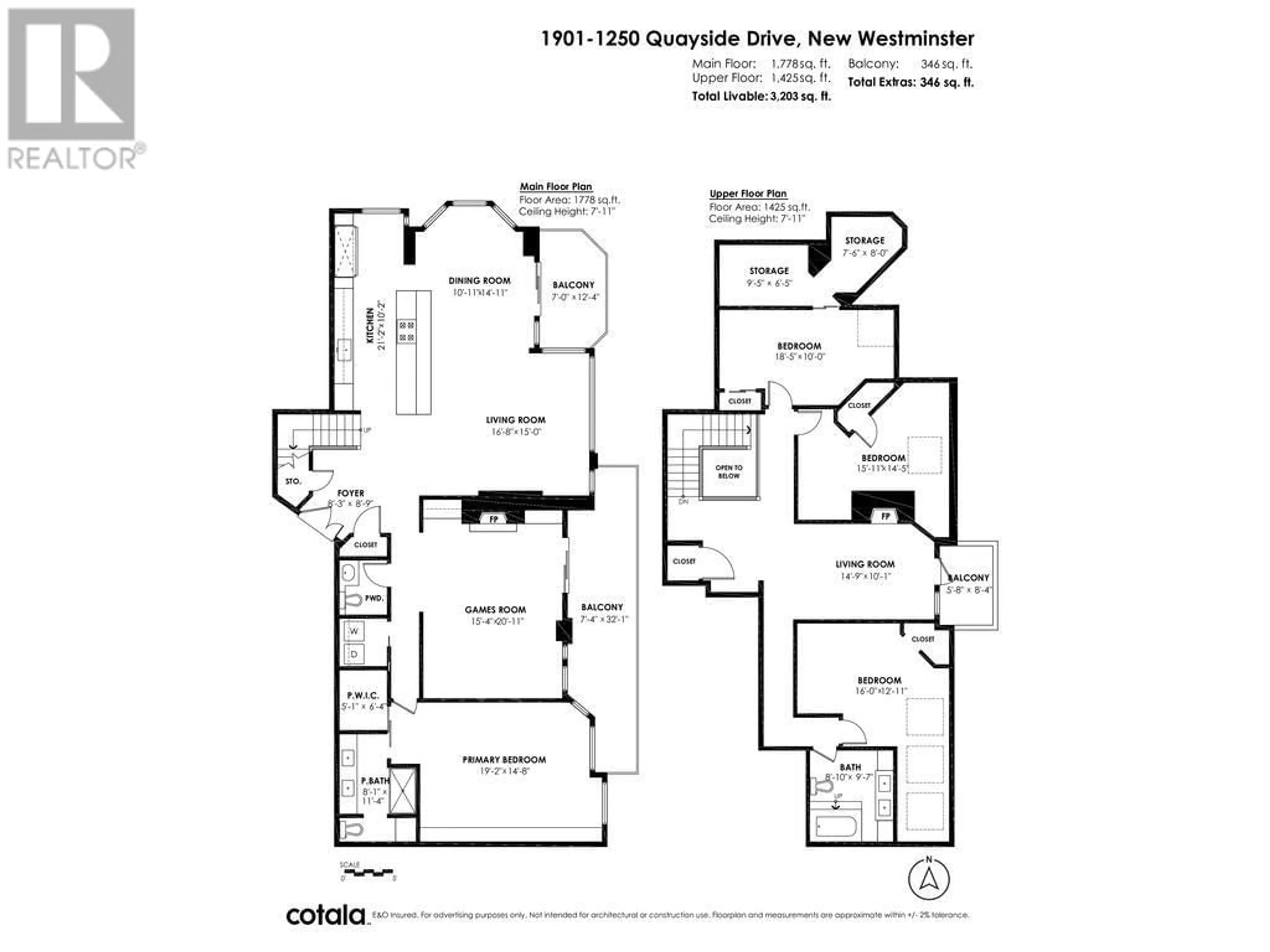 Floor plan for 1901 - 1250 QUAYSIDE DRIVE, New Westminster British Columbia V3M6E2