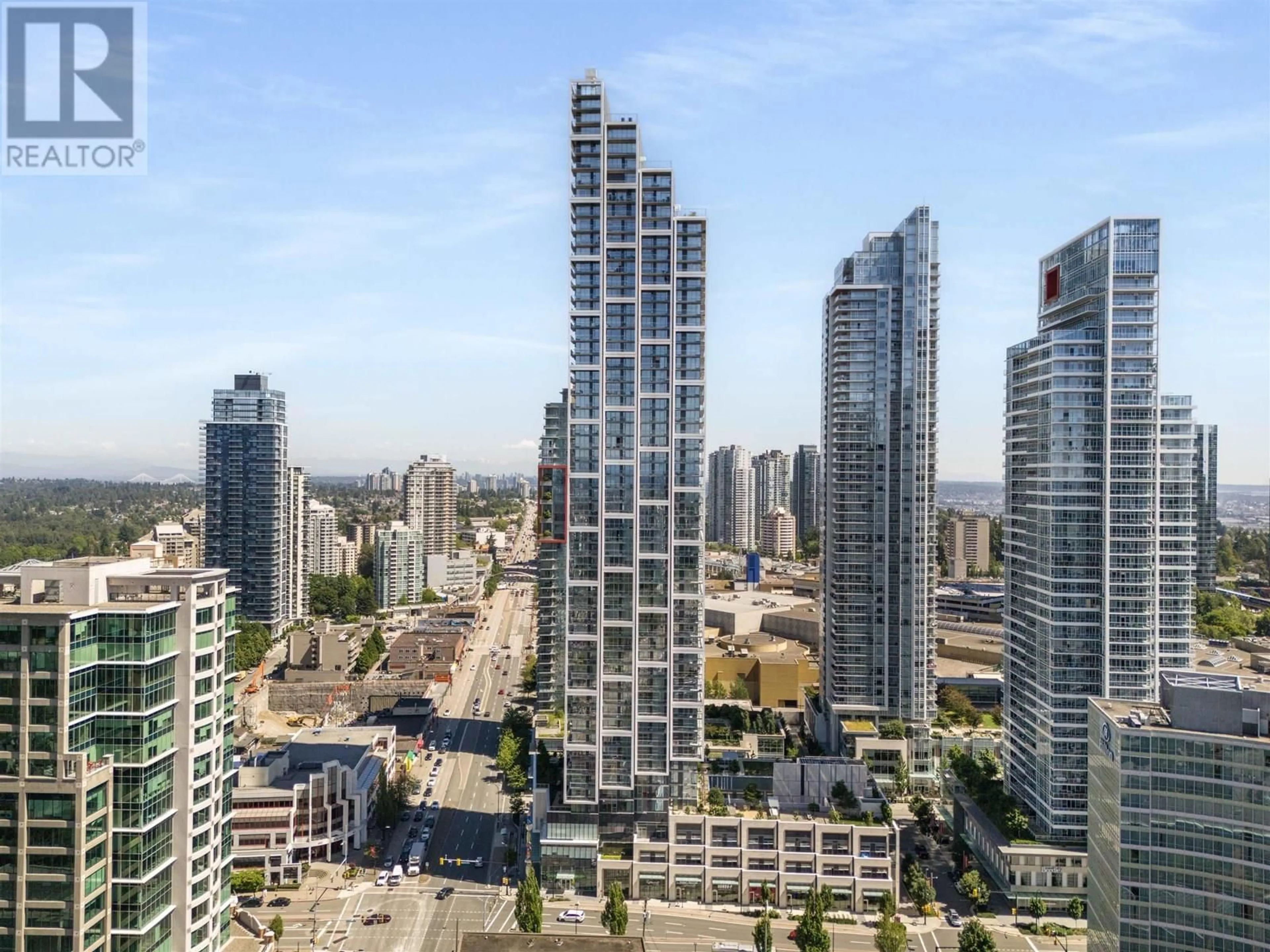 A pic from outside/outdoor area/front of a property/back of a property/a pic from drone, city buildings view from balcony for 2801 - 6000 MCKAY AVENUE, Burnaby British Columbia V5H0K2