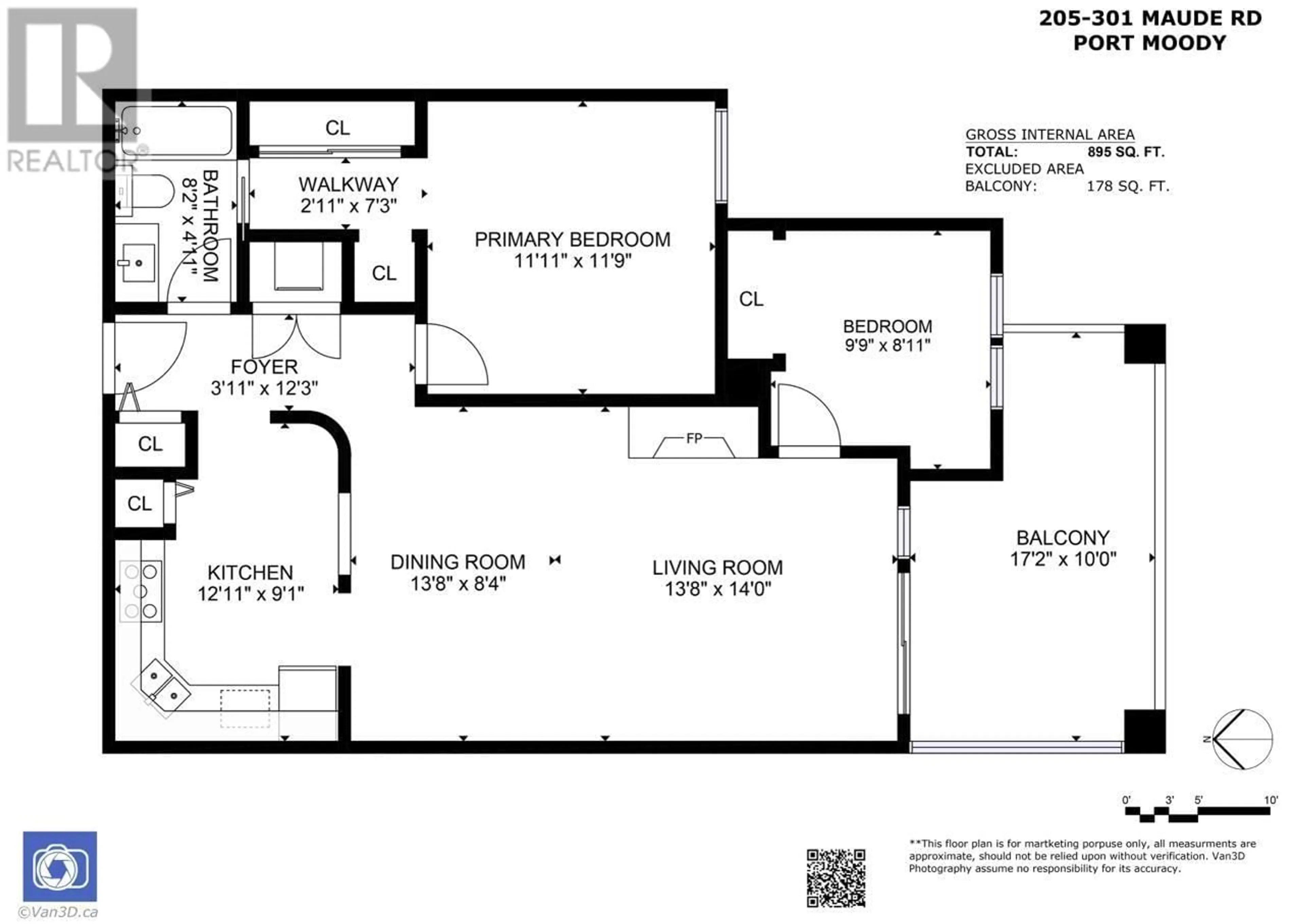 Floor plan for 205 - 301 MAUDE ROAD, Port Moody British Columbia V3H5B1