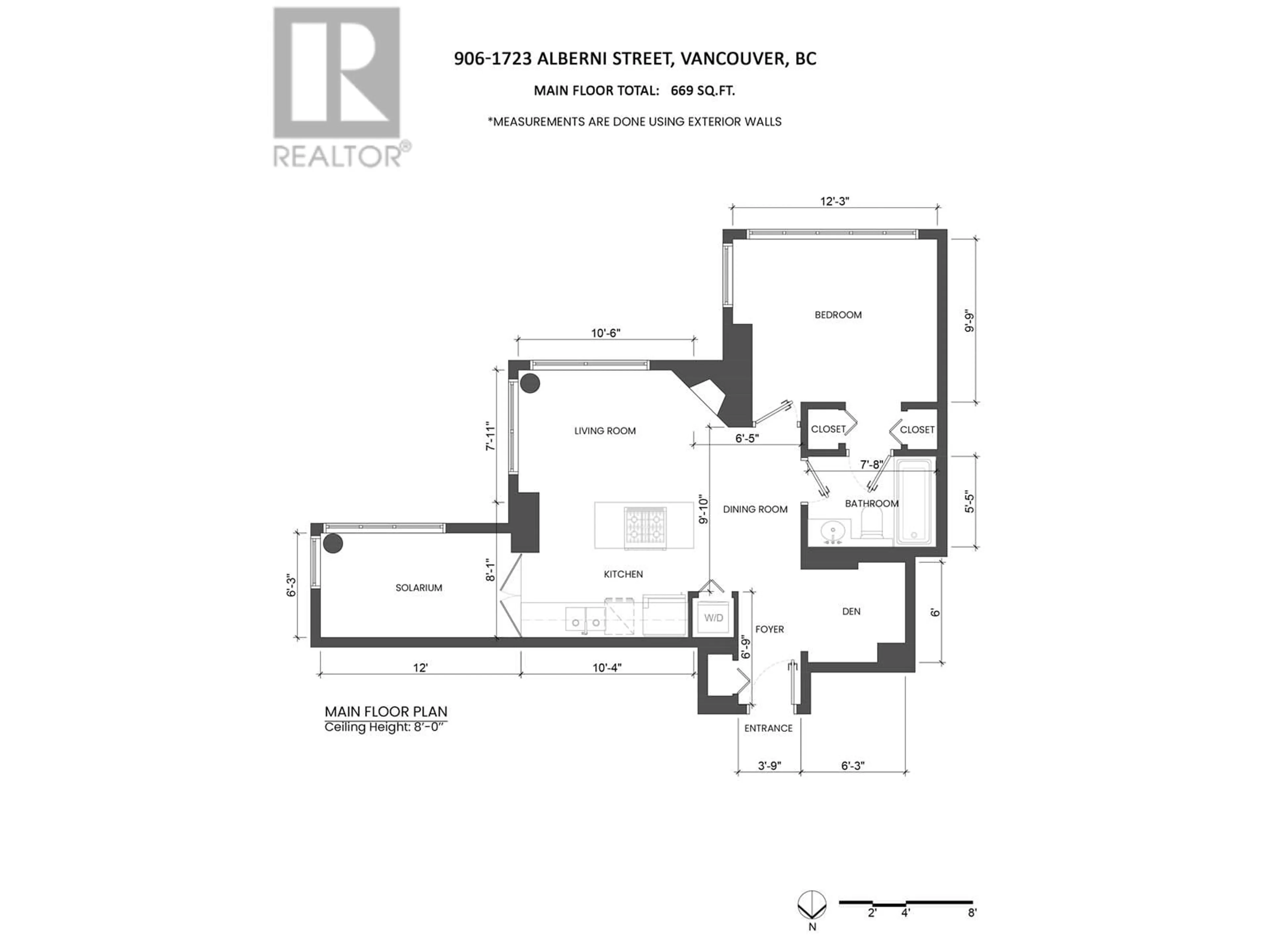 Floor plan for 906 - 1723 ALBERNI STREET, Vancouver British Columbia V6G3G9