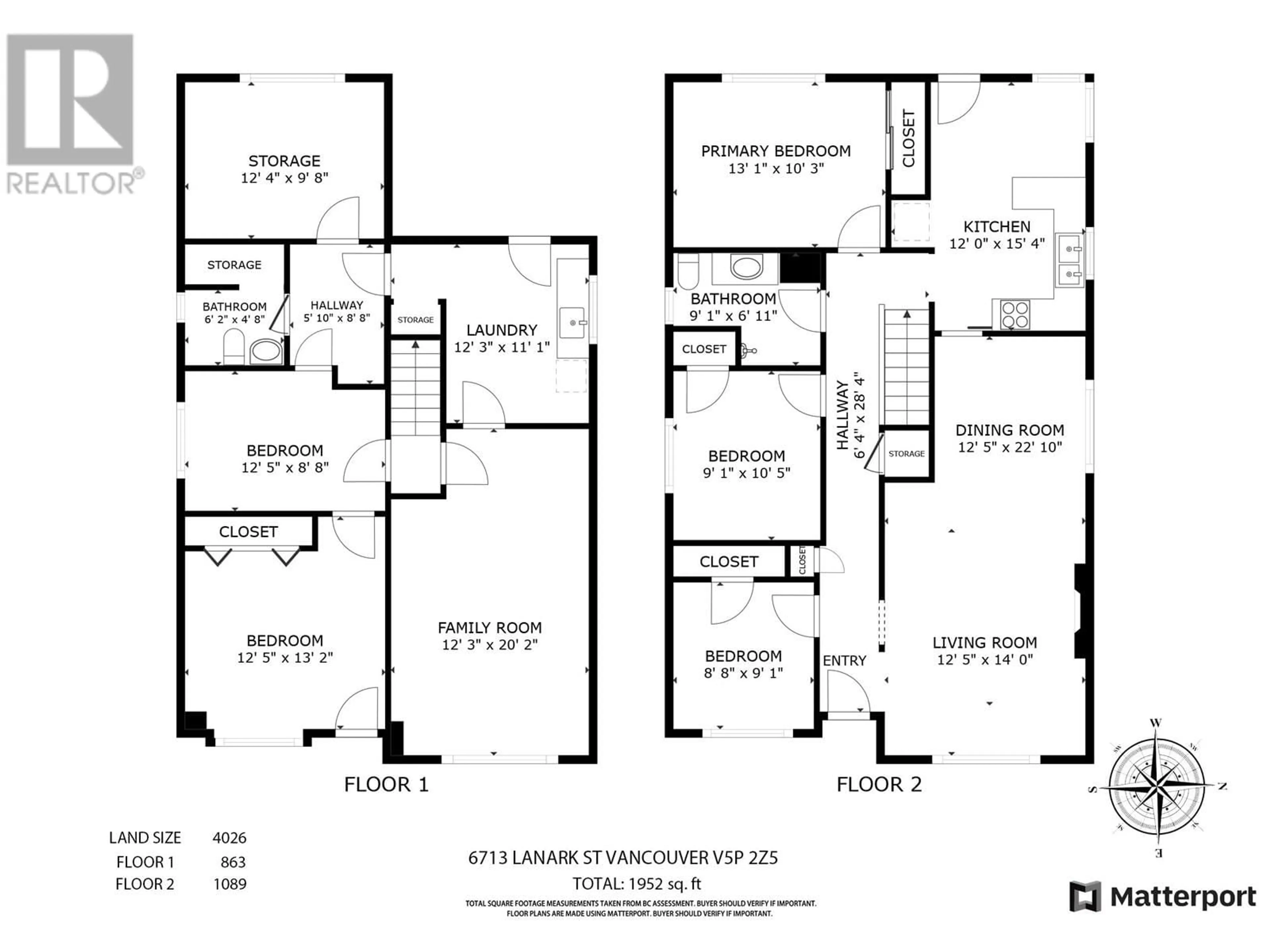 Floor plan for 6713 LANARK STREET, Vancouver British Columbia V5P2Z5