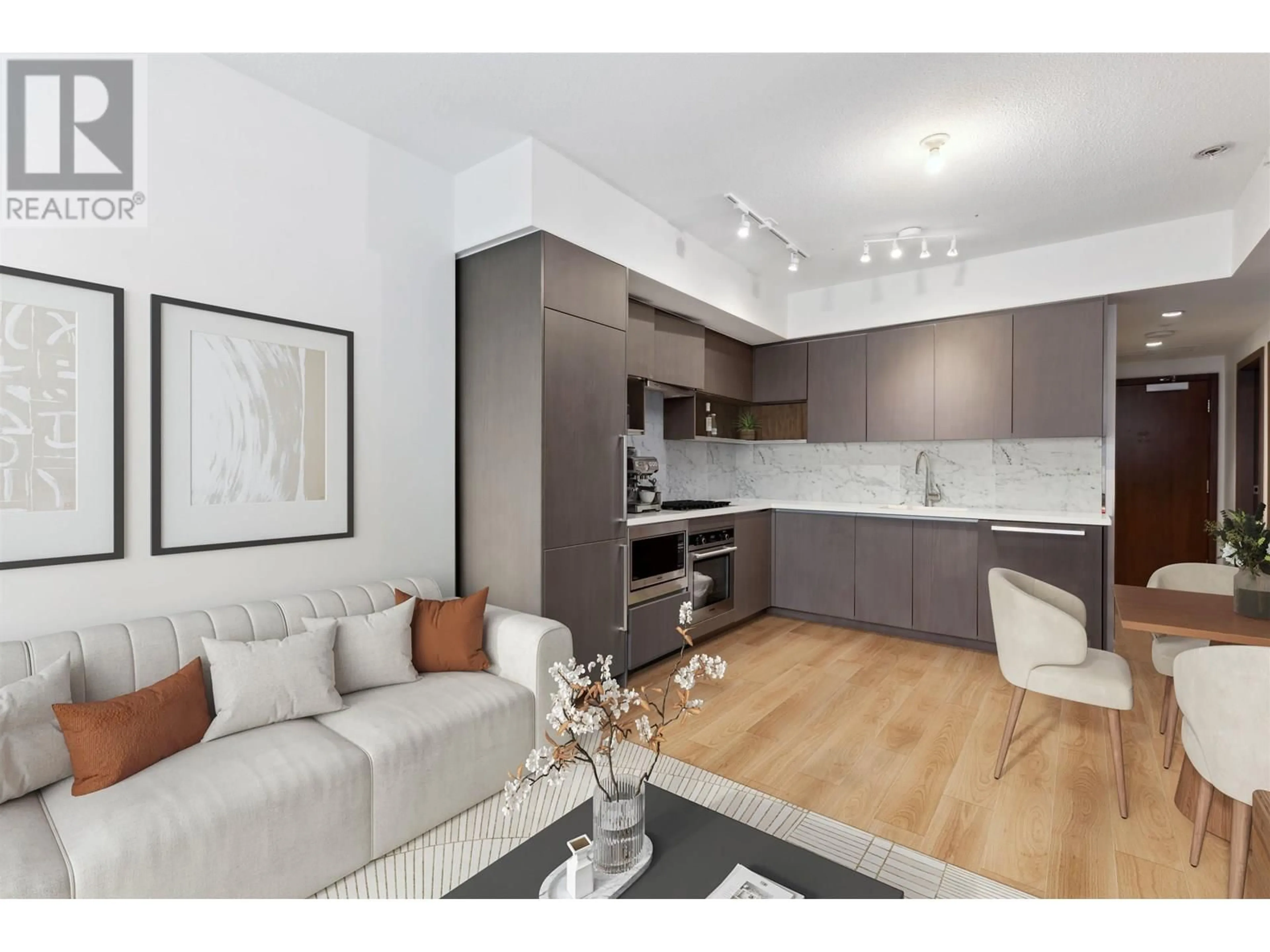 Open concept kitchen, wood/laminate floor for 1106 - 8988 PATTERSON ROAD, Richmond British Columbia V6X0R2