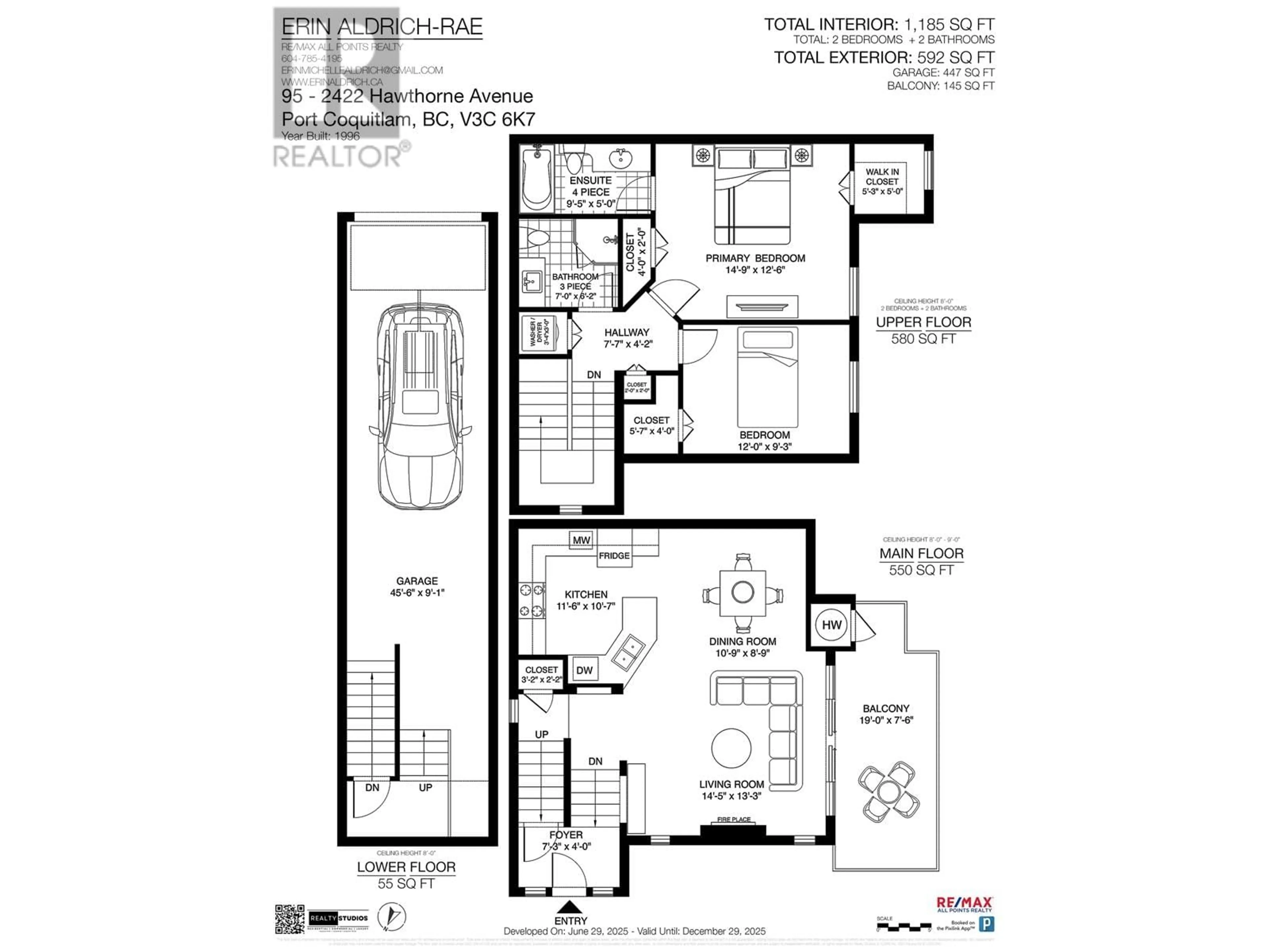 Floor plan for 95 - 2422 HAWTHORNE AVENUE, Port Coquitlam British Columbia V3C6K7