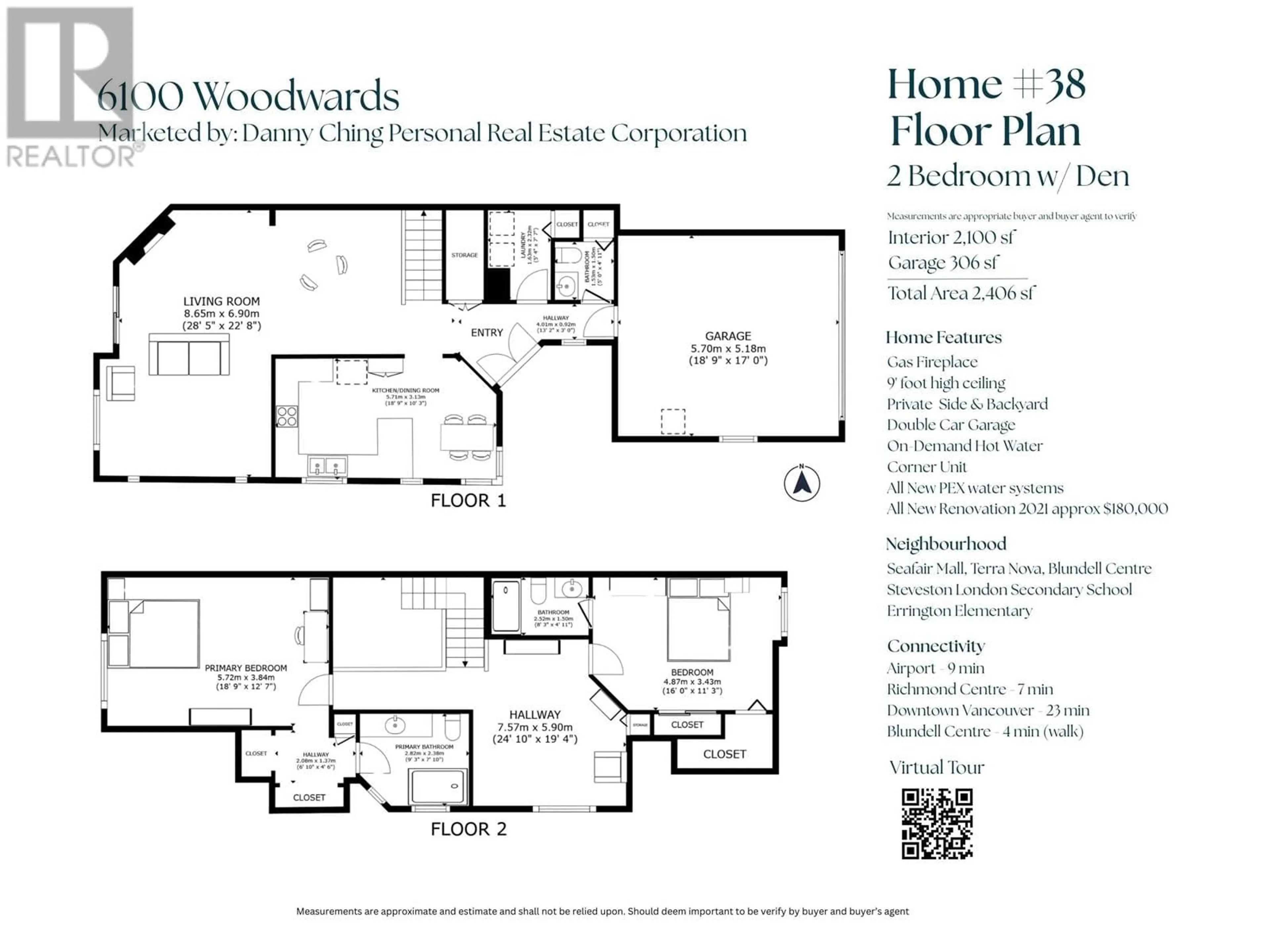 Floor plan for 38 - 6100 WOODWARDS ROAD, Richmond British Columbia V7E6G9