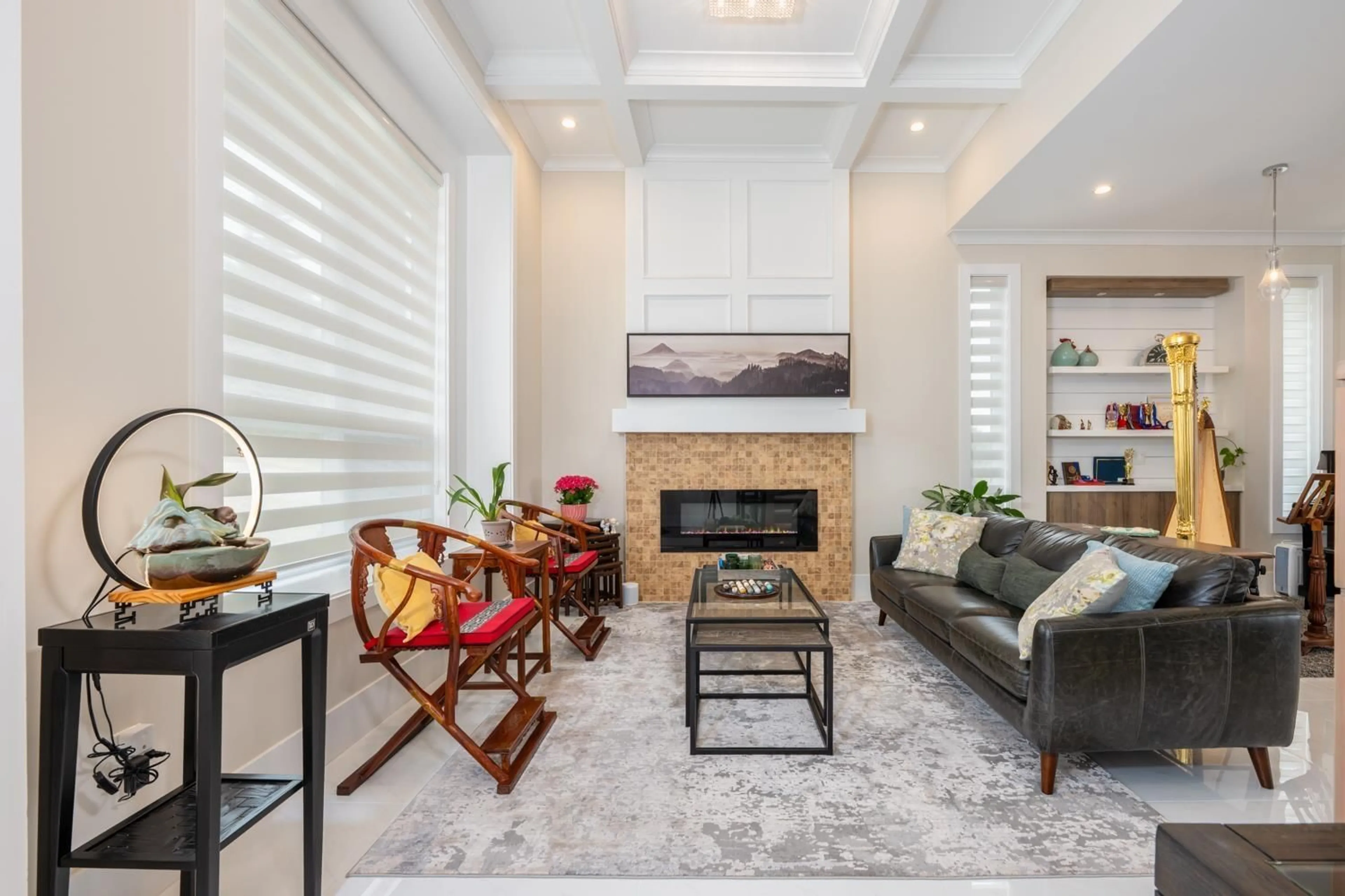 Living room with furniture, ceramic/tile floor for 16796 16A, Surrey British Columbia V3Z0T3