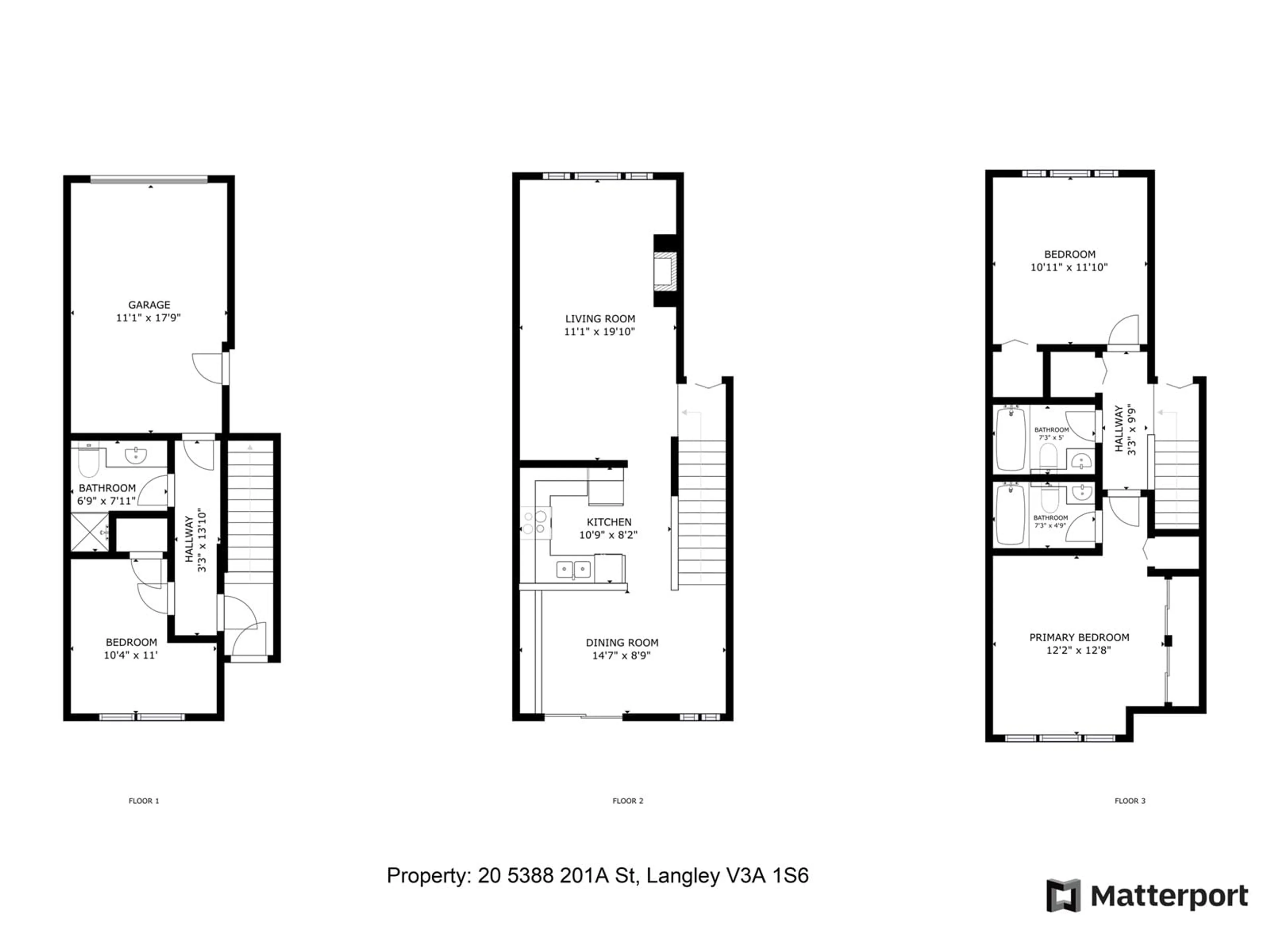 Floor plan for 20 - 5388 201A, Langley British Columbia V3A1S6