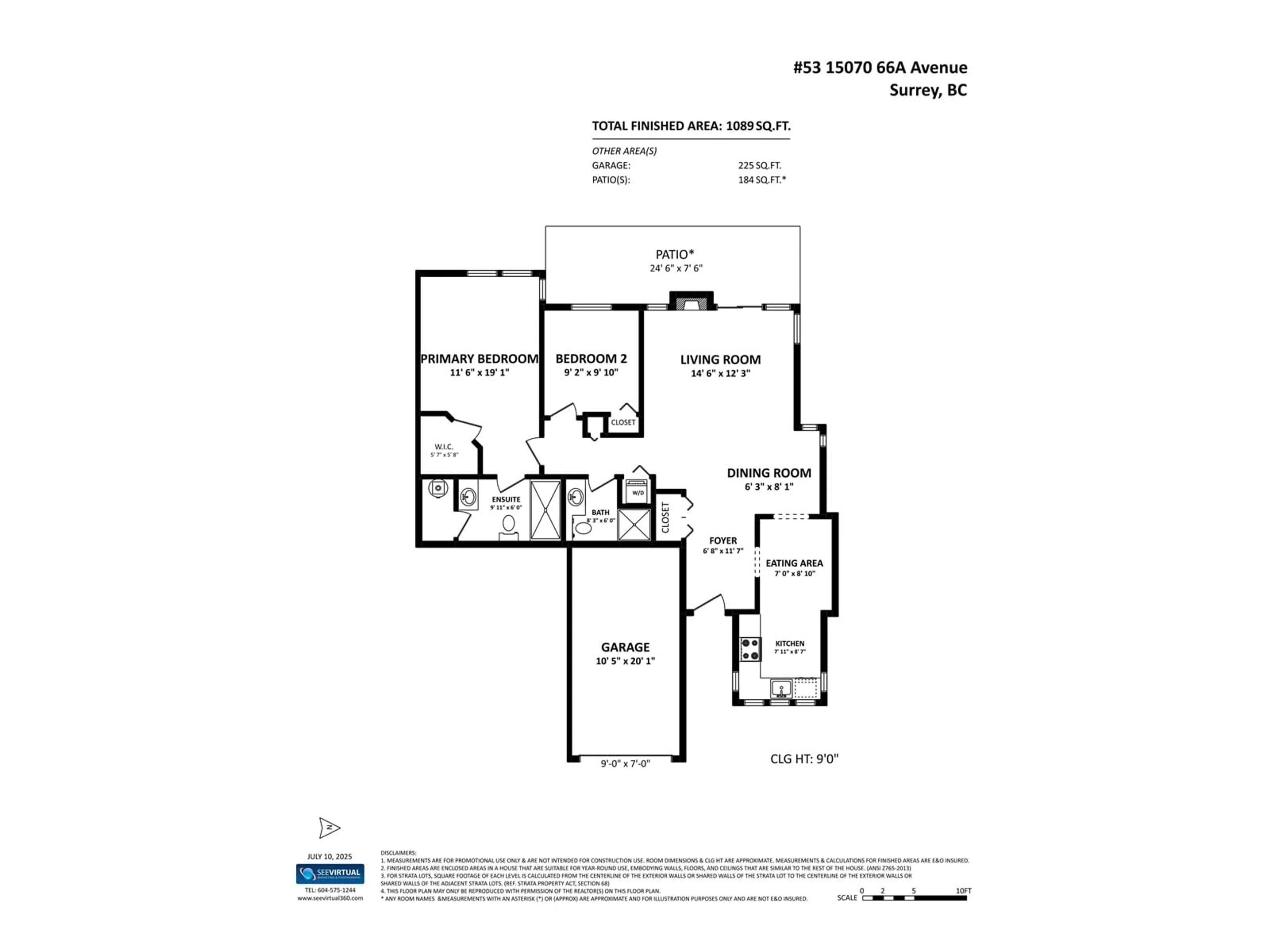 Floor plan for 53 - 15070 66A, Surrey British Columbia V3S2A5