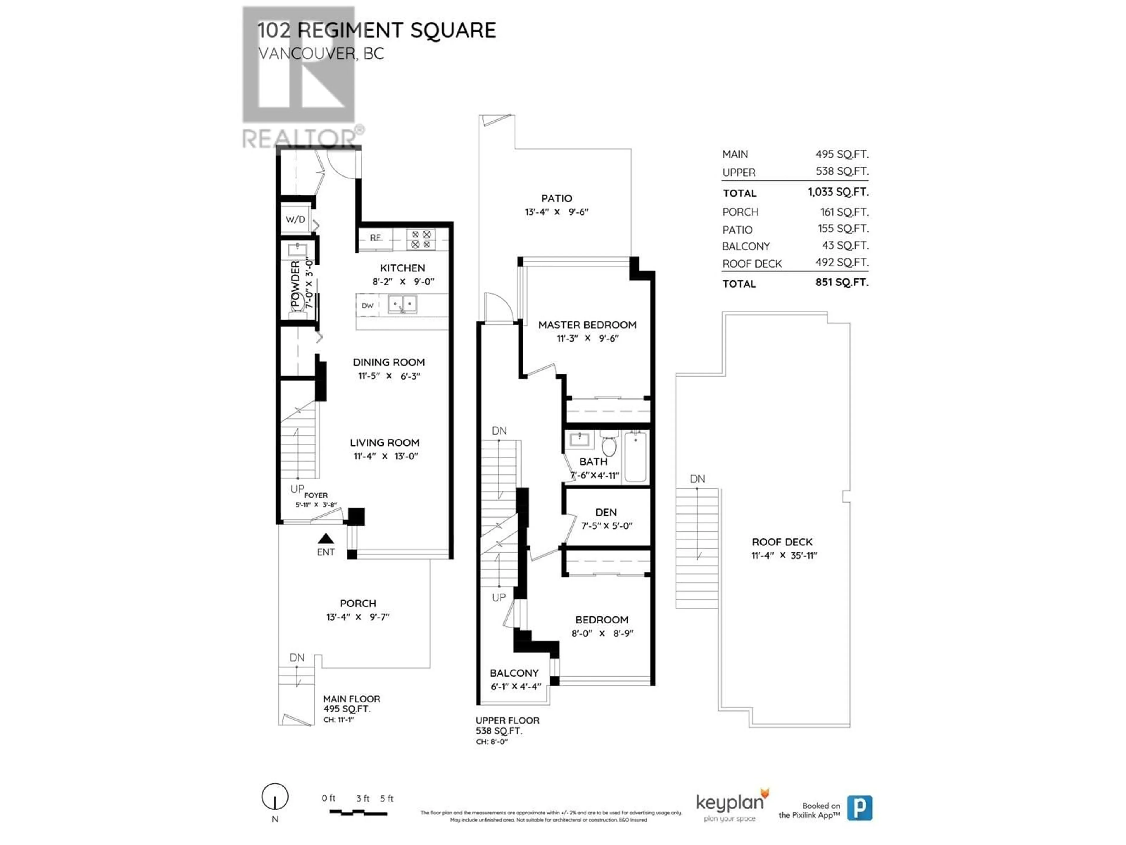 Floor plan for 102 REGIMENT SQUARE, Vancouver British Columbia V6B1W1