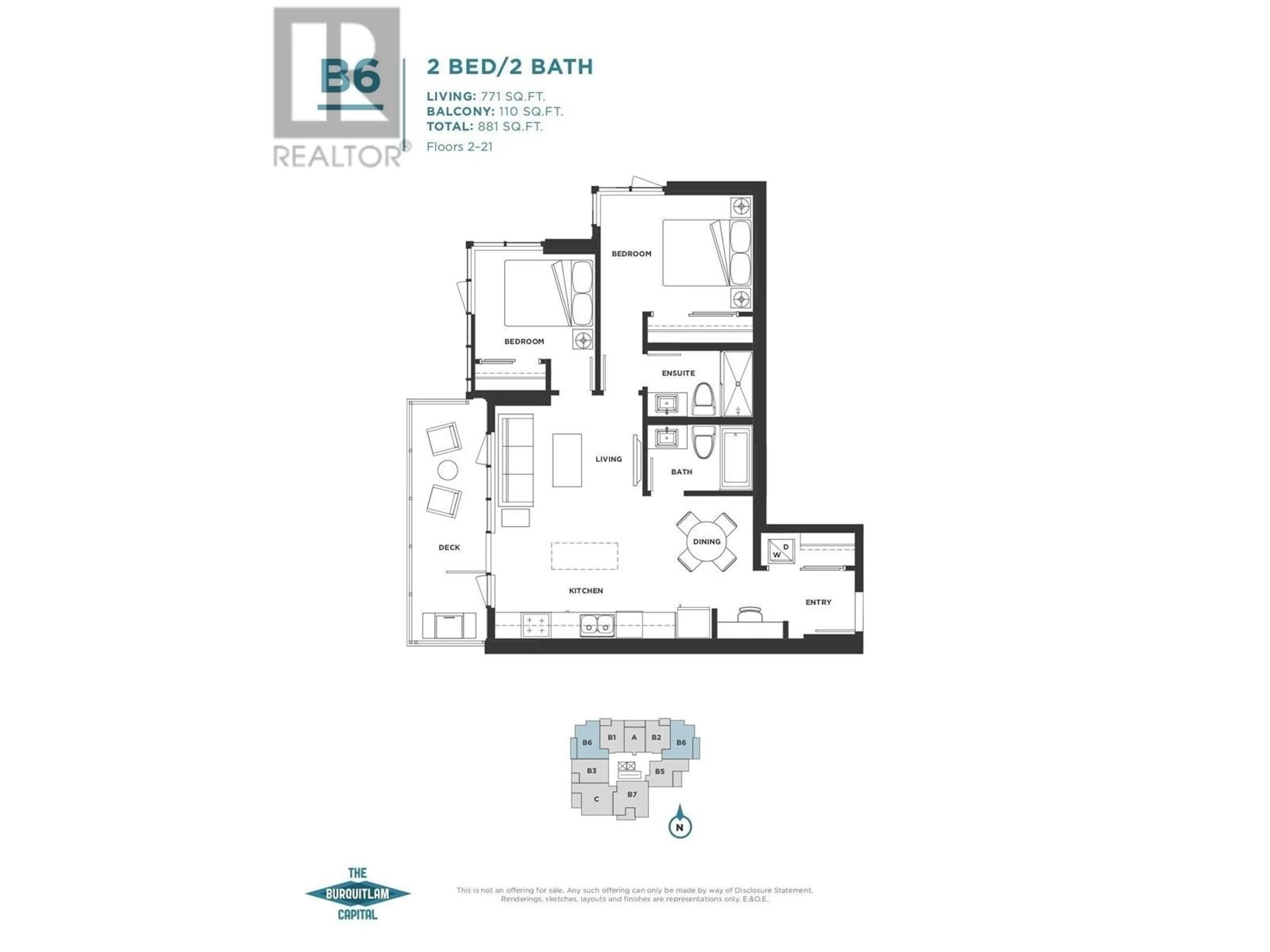 Floor plan for 1704 - 691 NORTH ROAD, Coquitlam British Columbia V3J0H9