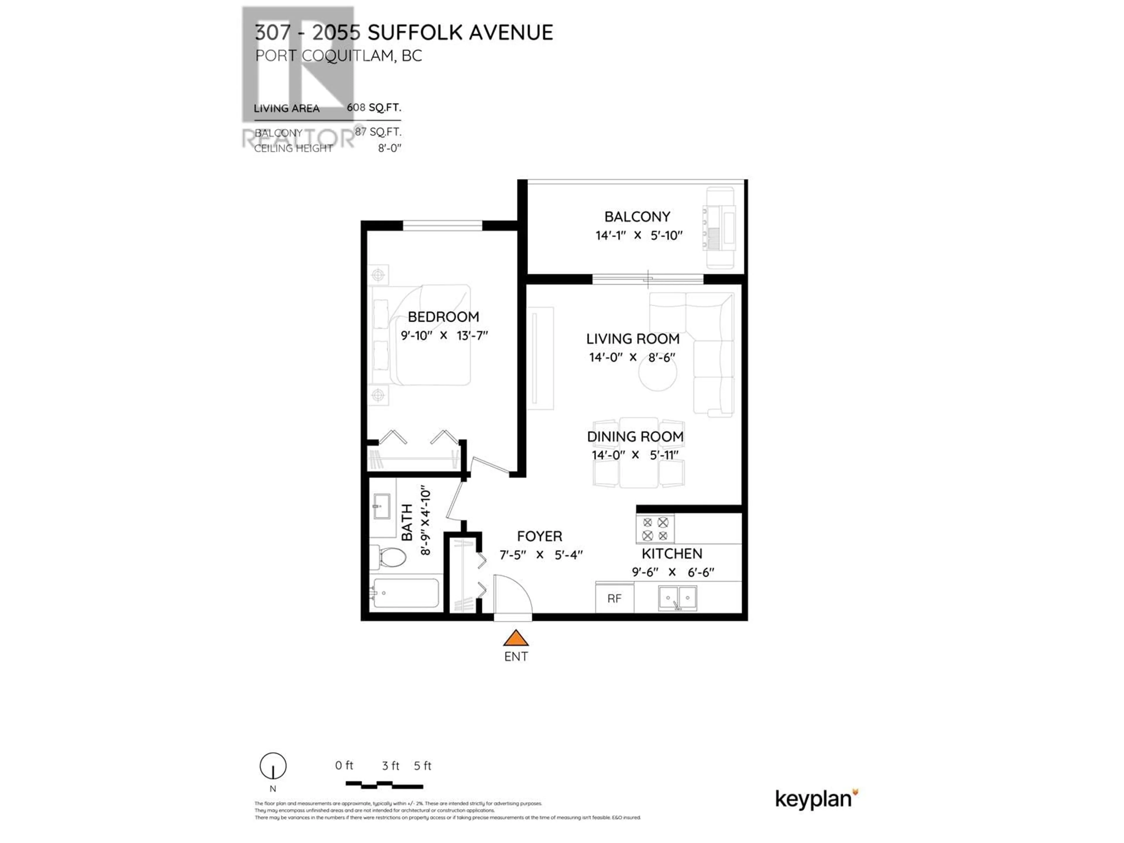 Floor plan for 307 - 2055 SUFFOLK AVENUE, Port Coquitlam British Columbia V3B1H4