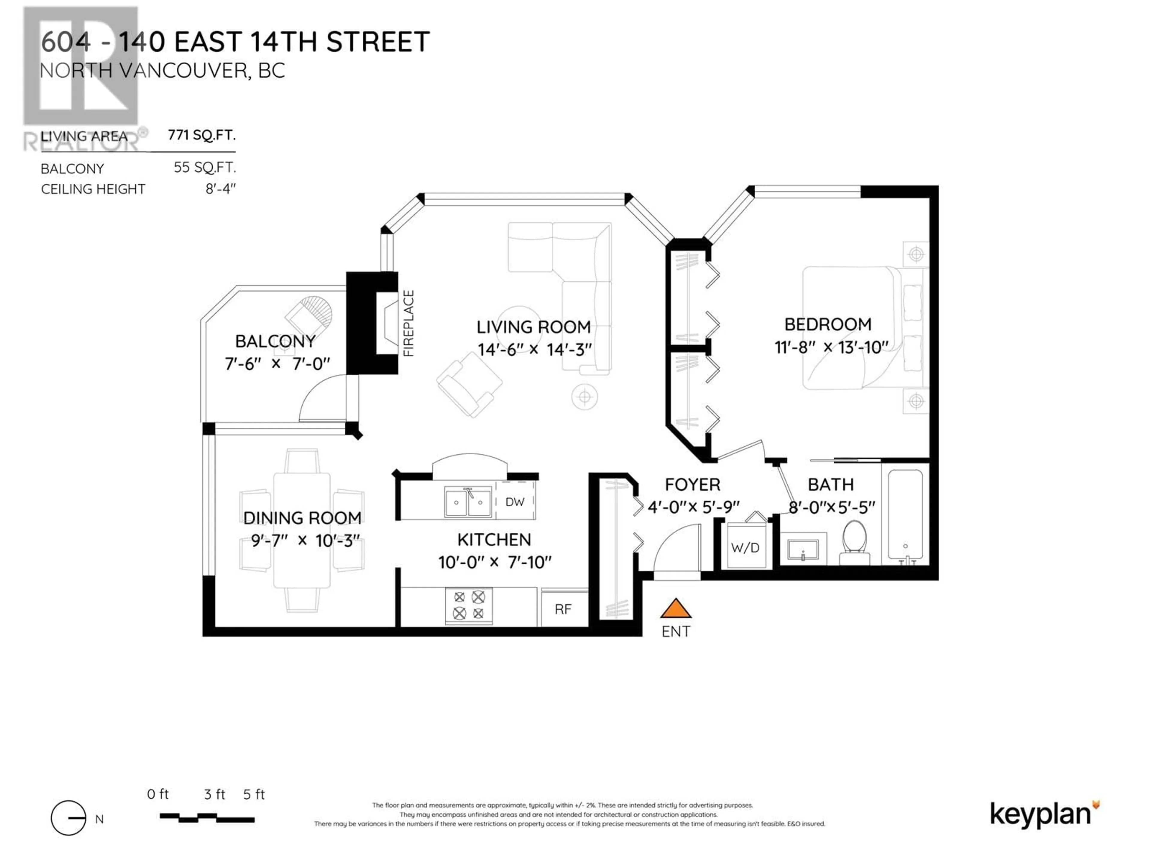 Floor plan for 604 - 140 14TH STREET, North Vancouver British Columbia V7L2N3