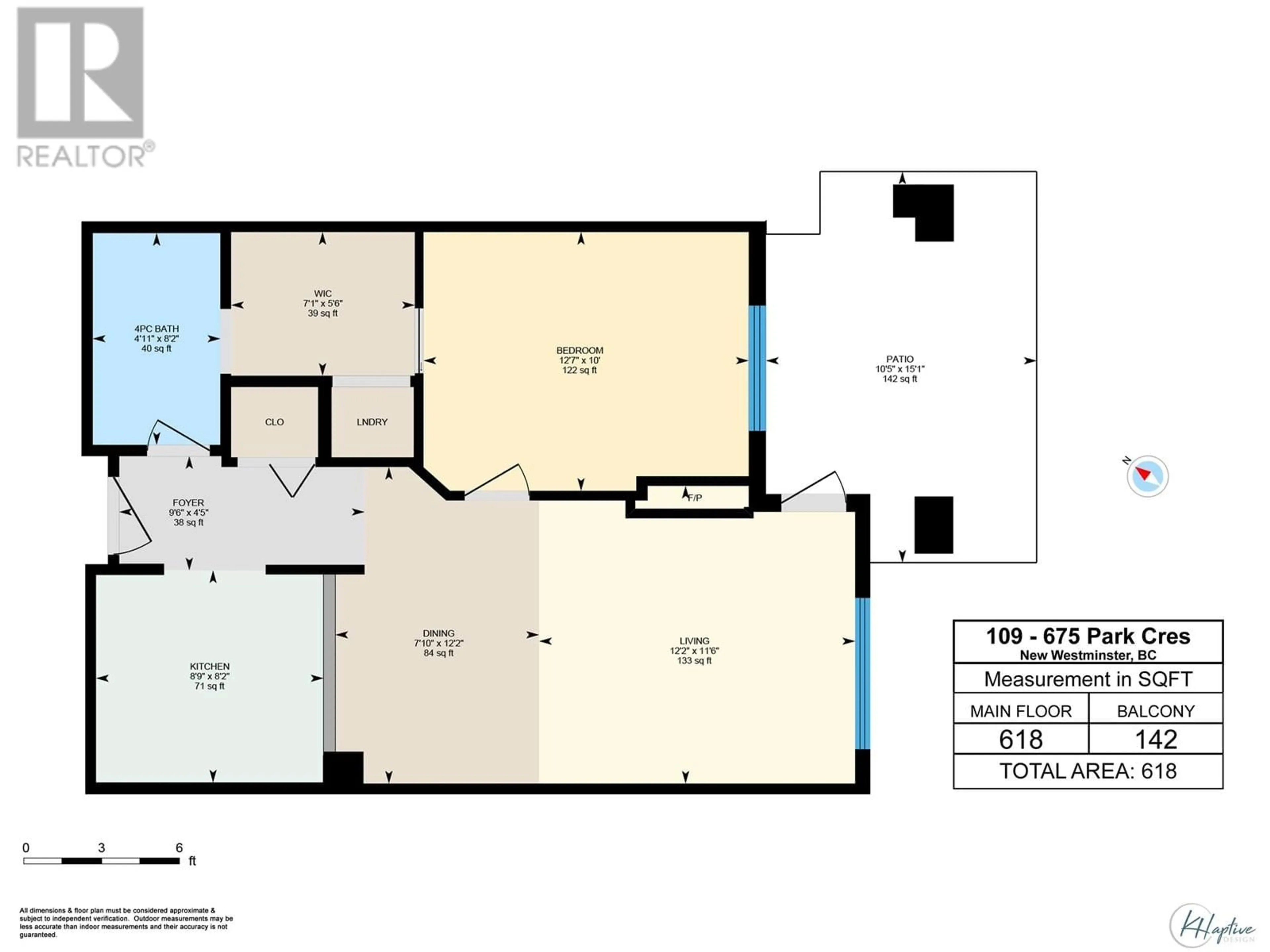 Floor plan for 109 - 675 PARK CRESCENT, New Westminster British Columbia V3L5W4