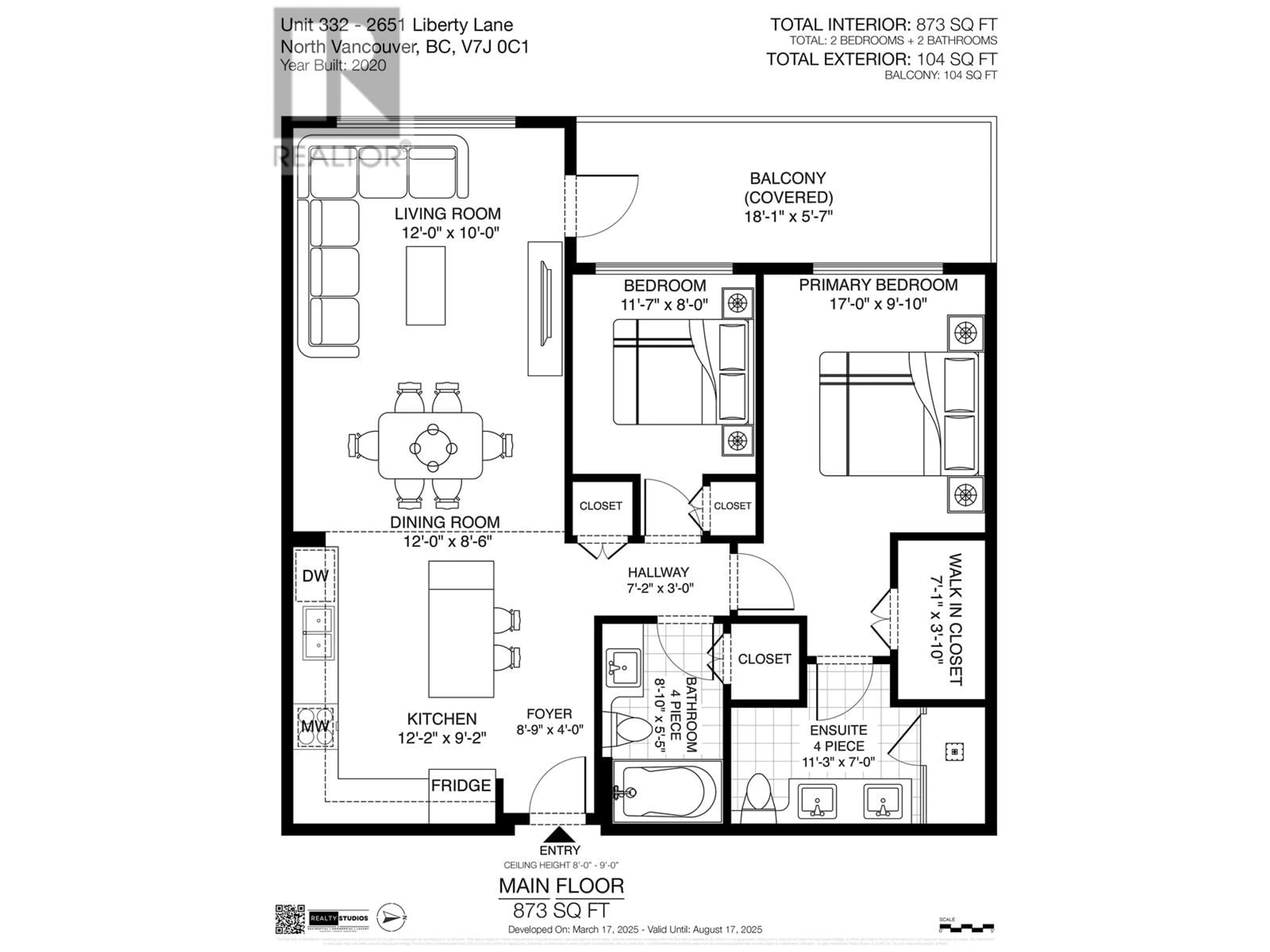 Floor plan for 322 - 2651 LIBRARY LANE, North Vancouver British Columbia V7J0C1