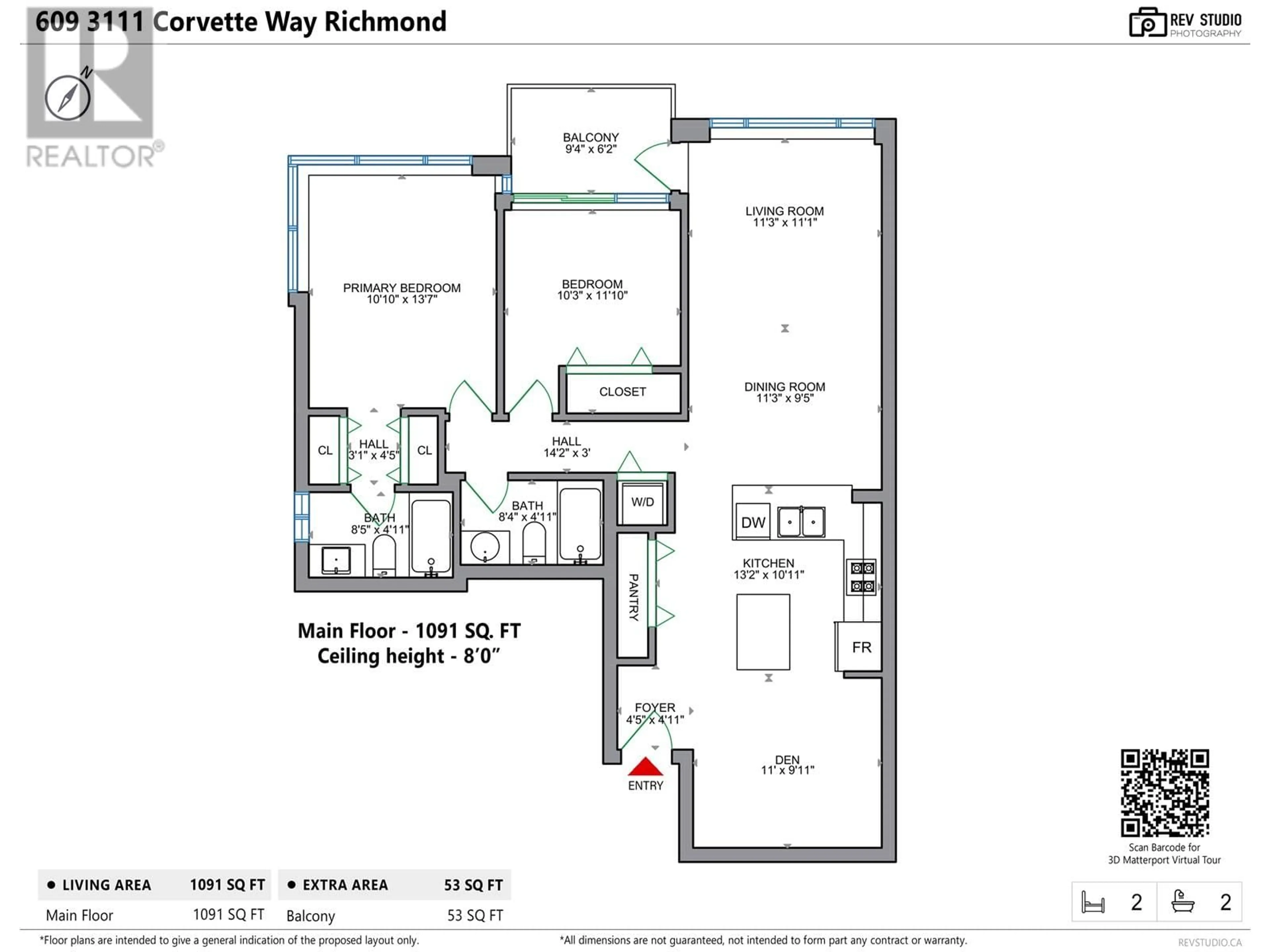 Floor plan for 609 - 3111 CORVETTE WAY, Richmond British Columbia V6X4K3