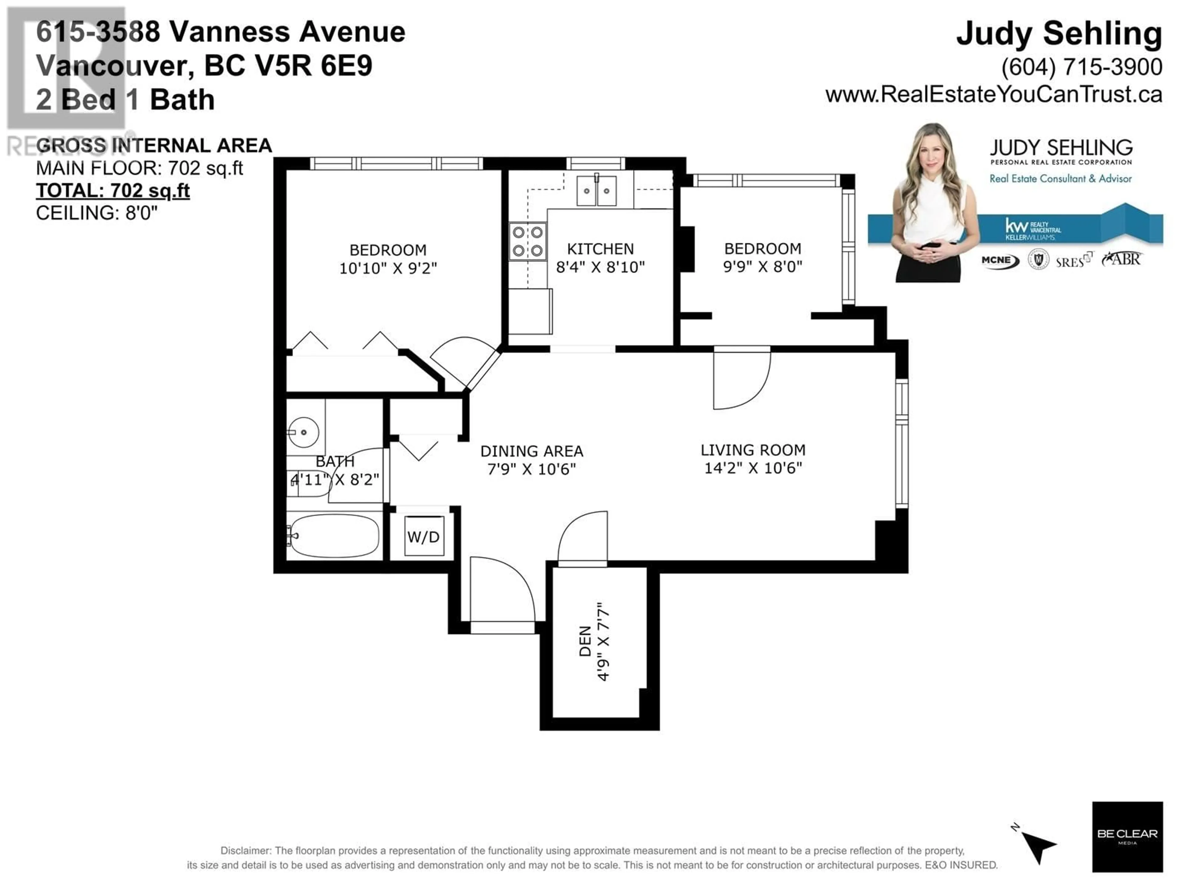 Floor plan for 615 - 3588 VANNESS AVENUE, Vancouver British Columbia V5R6E9